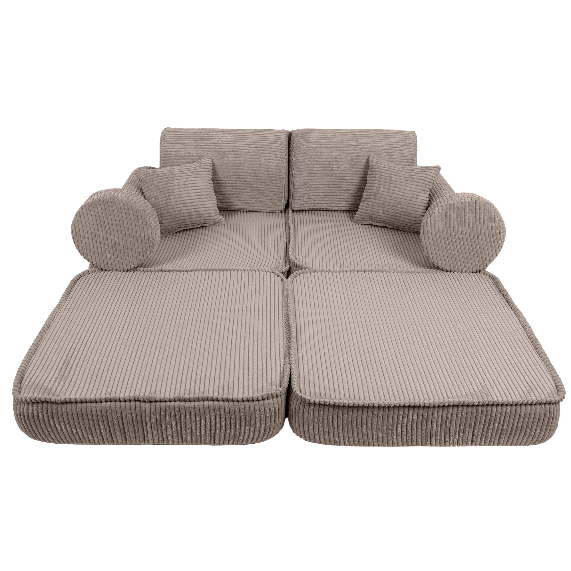Design4Kids Mini Spielsofa Jewel Cord Max - hazelnut taupe