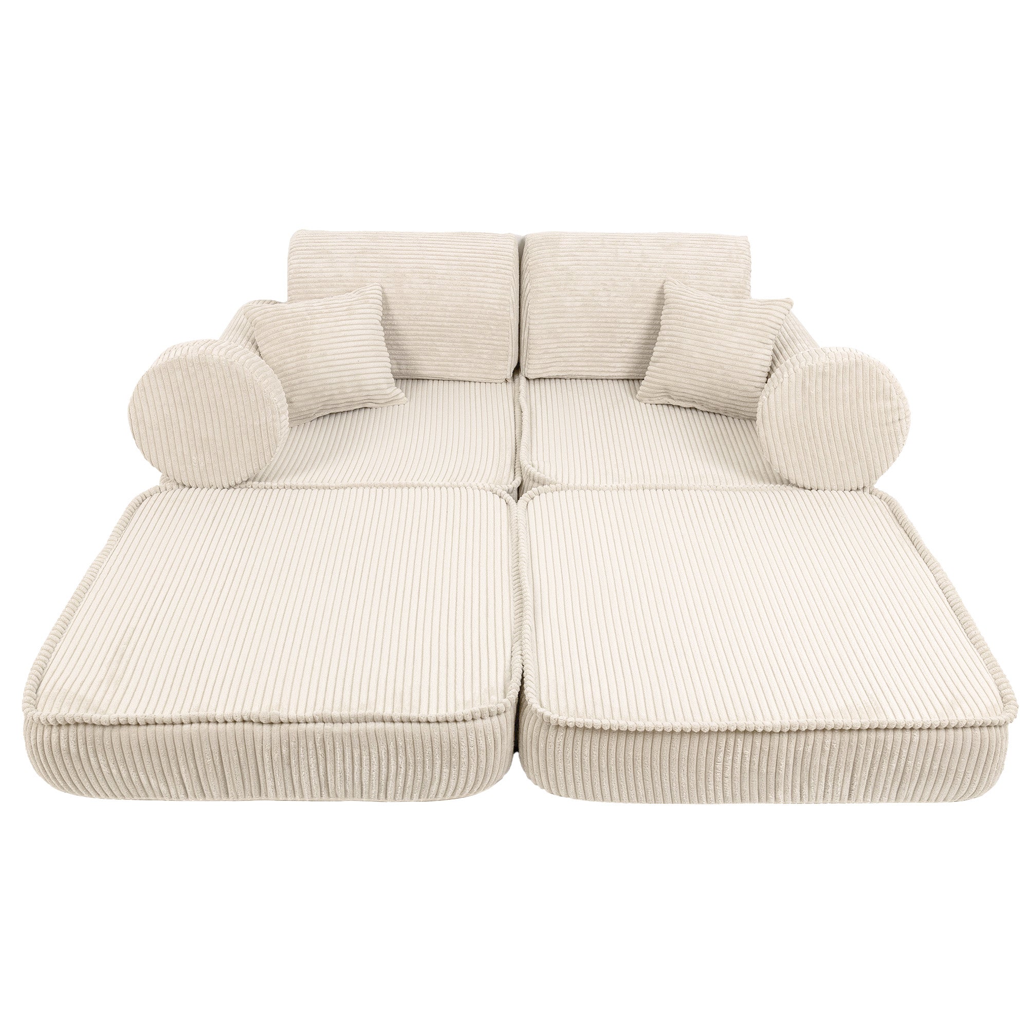 Design4Kids Mini Spielsofa Jewel Cord Max - almond beige