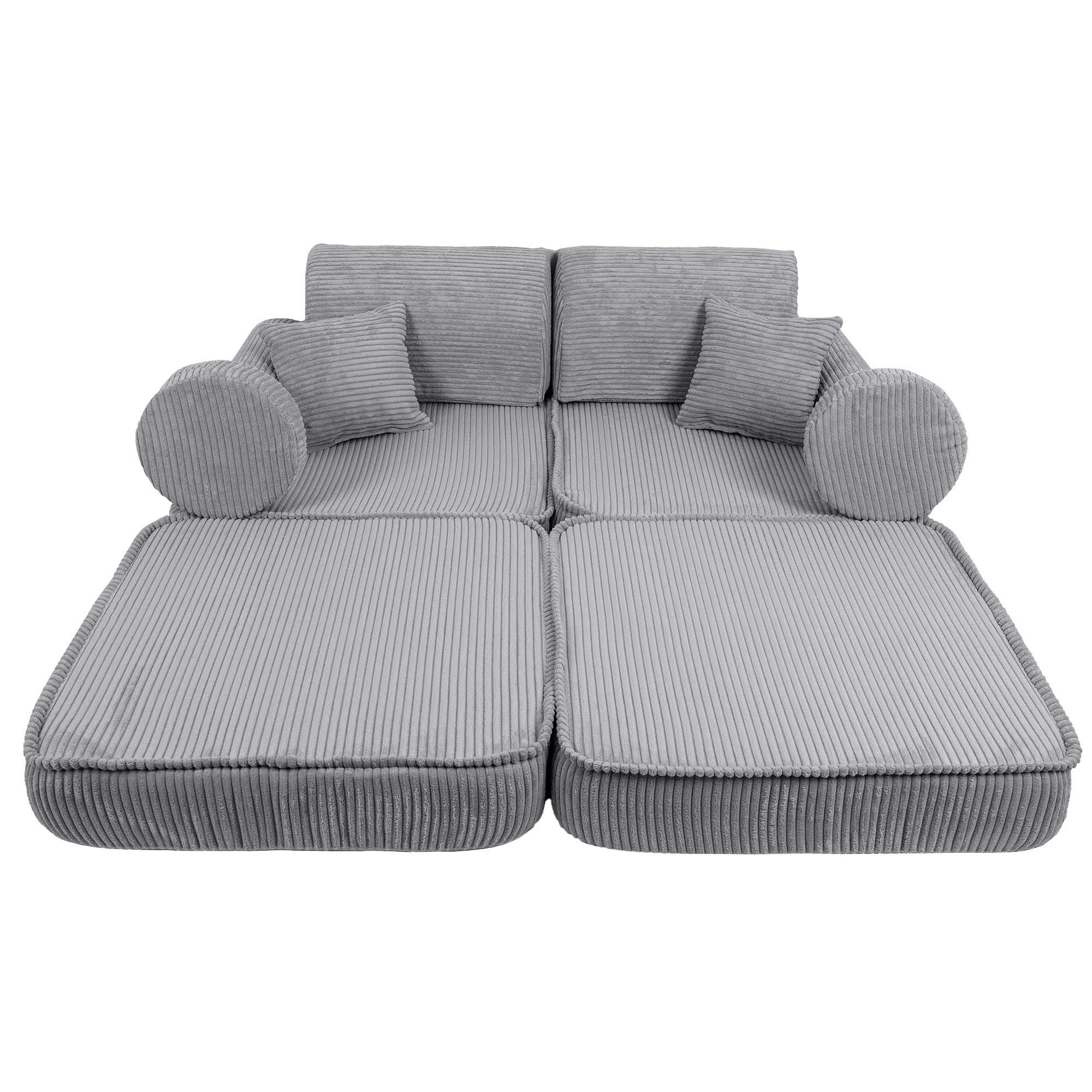 Design4Kids Mini Spielsofa Jewel Cord Max - marble grey