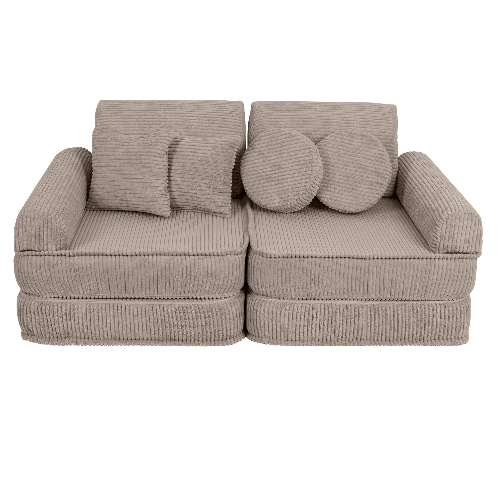 Design4Kids Mini Spielsofa Jewel Cord Max - hazelnut taupe