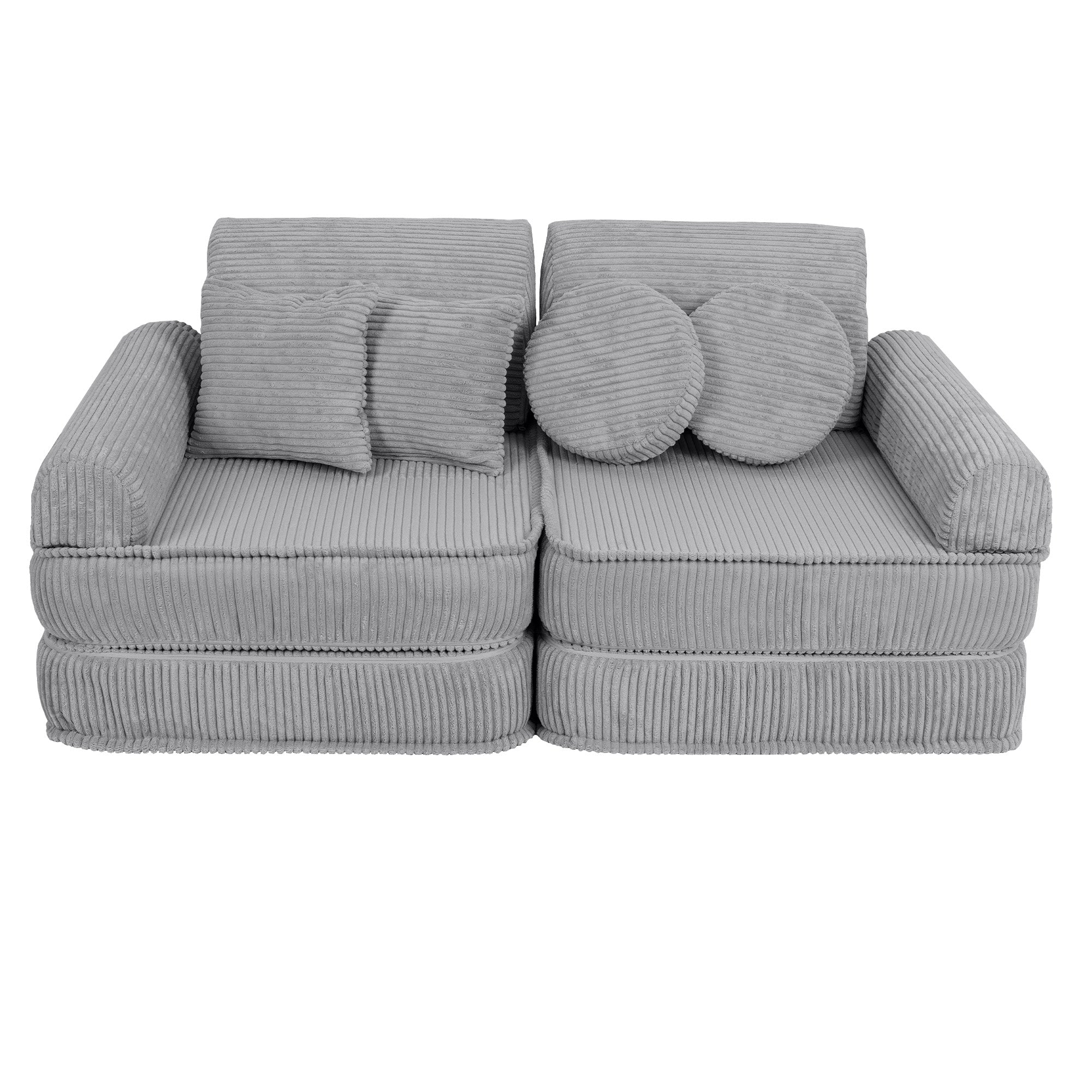 Design4Kids Mini Spielsofa Jewel Cord Plus - marble grey