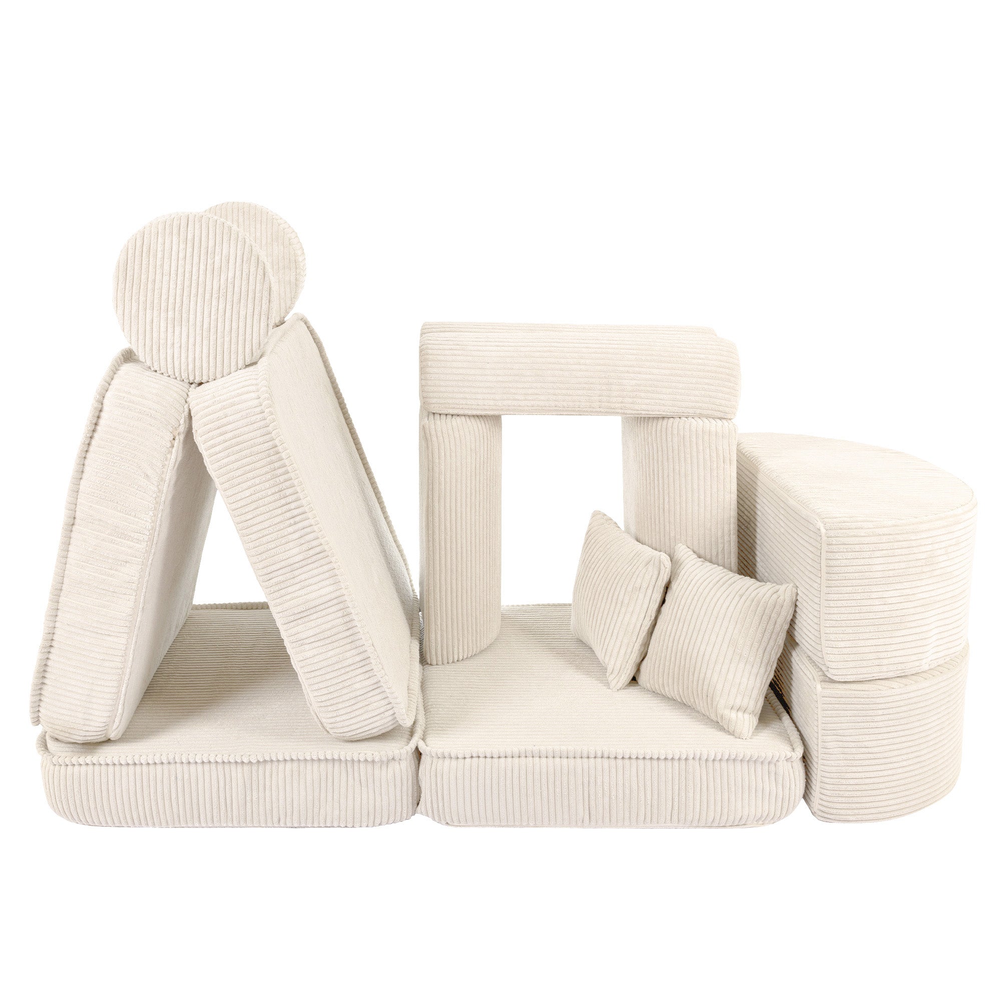 Design4Kids Mini Spielsofa Jewel Cord Max - almond beige