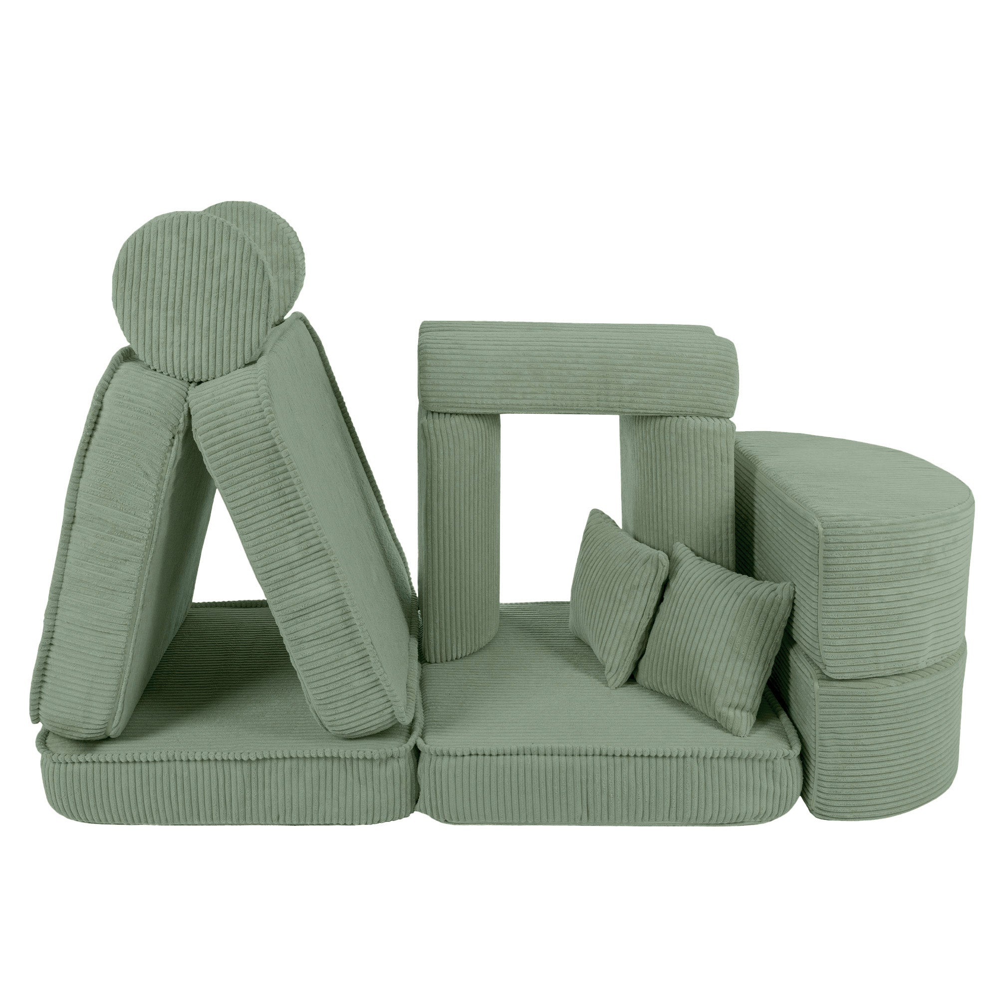 Design4Kids Mini Spielsofa Jewel Cord Max - classic olive