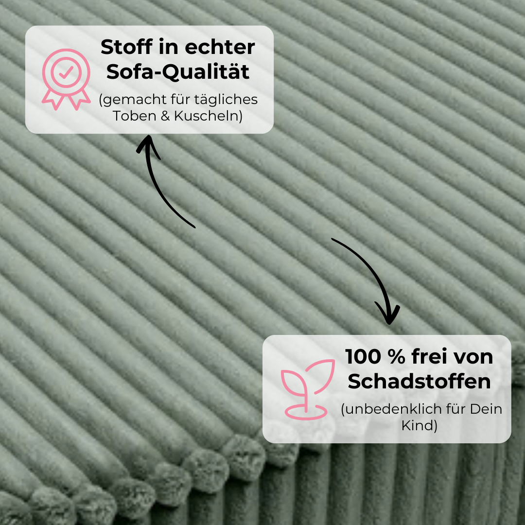 Design4Kids Mini Spielsofa Jewel Plüsch-Cord Max