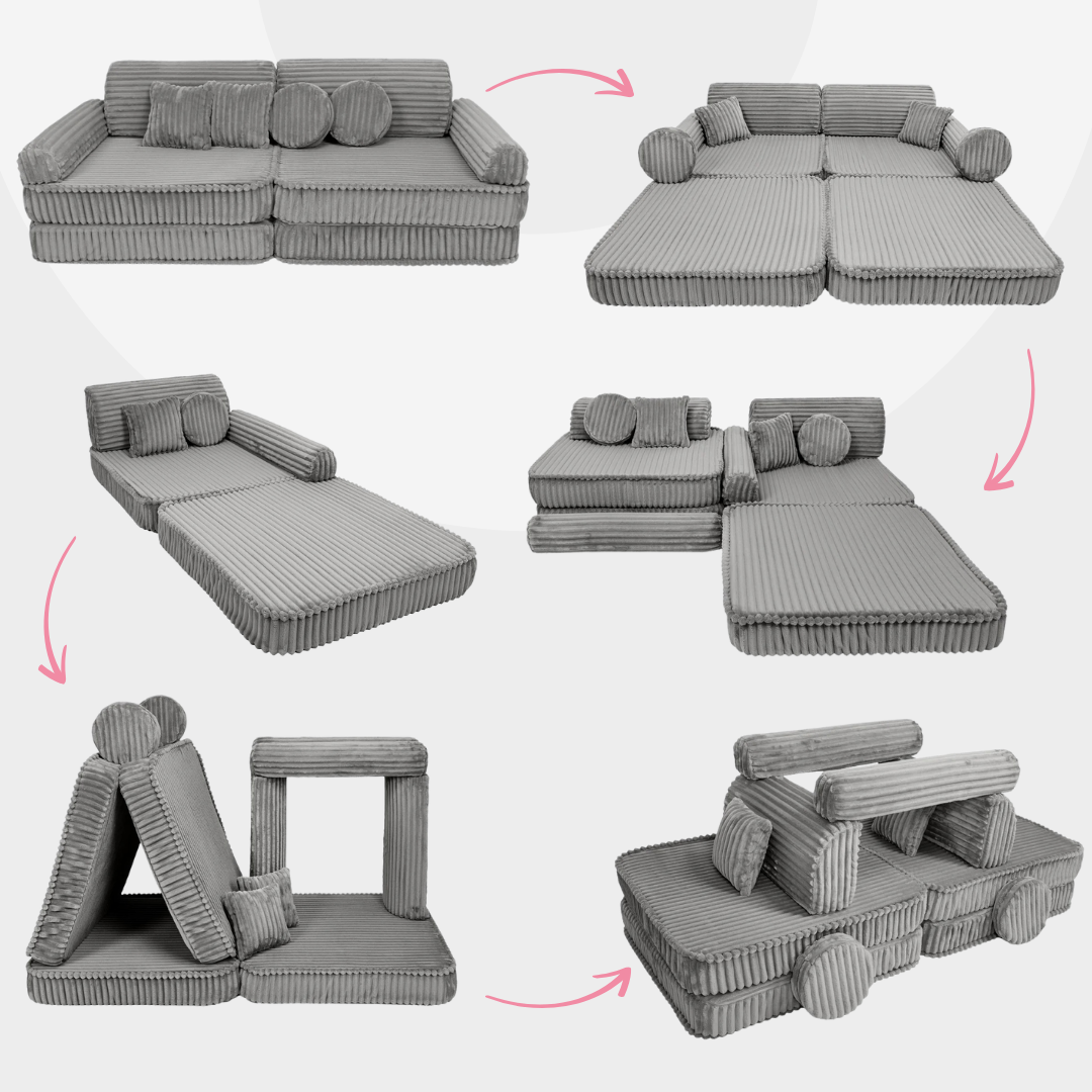 Design4Kids Spielsofa Jewel Plüsch-Cord Plus
