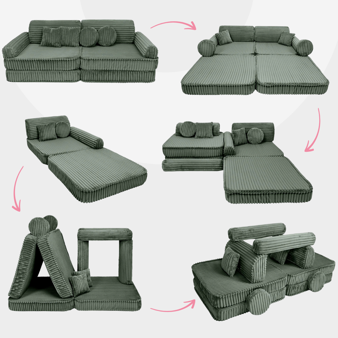 Design4Kids Spielsofa Jewel Plüsch-Cord Plus