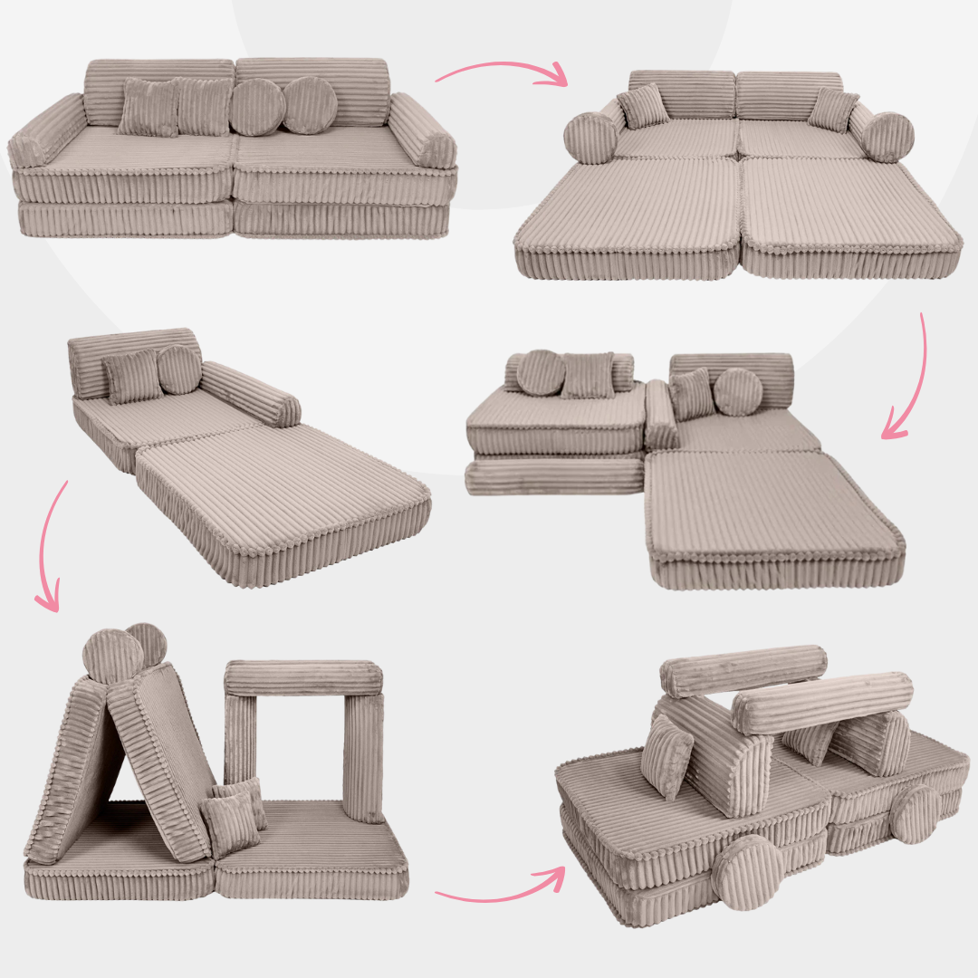 Design4Kids Spielsofa Jewel Plüsch-Cord Plus