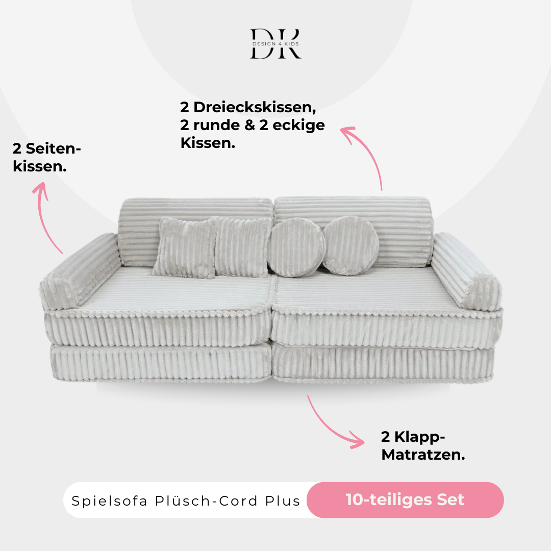 Design4Kids Spielsofa Jewel Plüsch-Cord Plus
