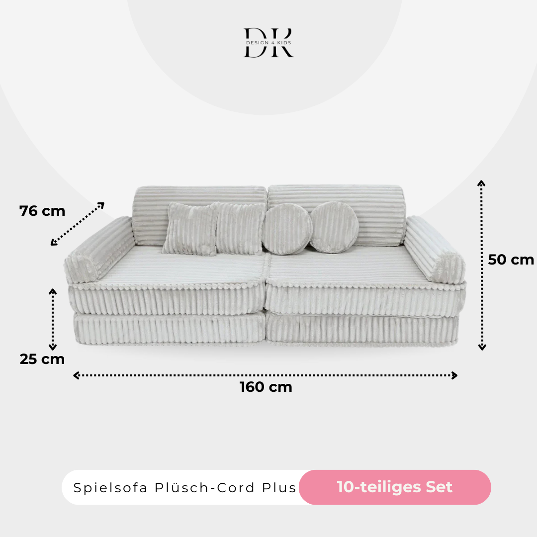 Design4Kids Spielsofa Jewel Plüsch-Cord Plus