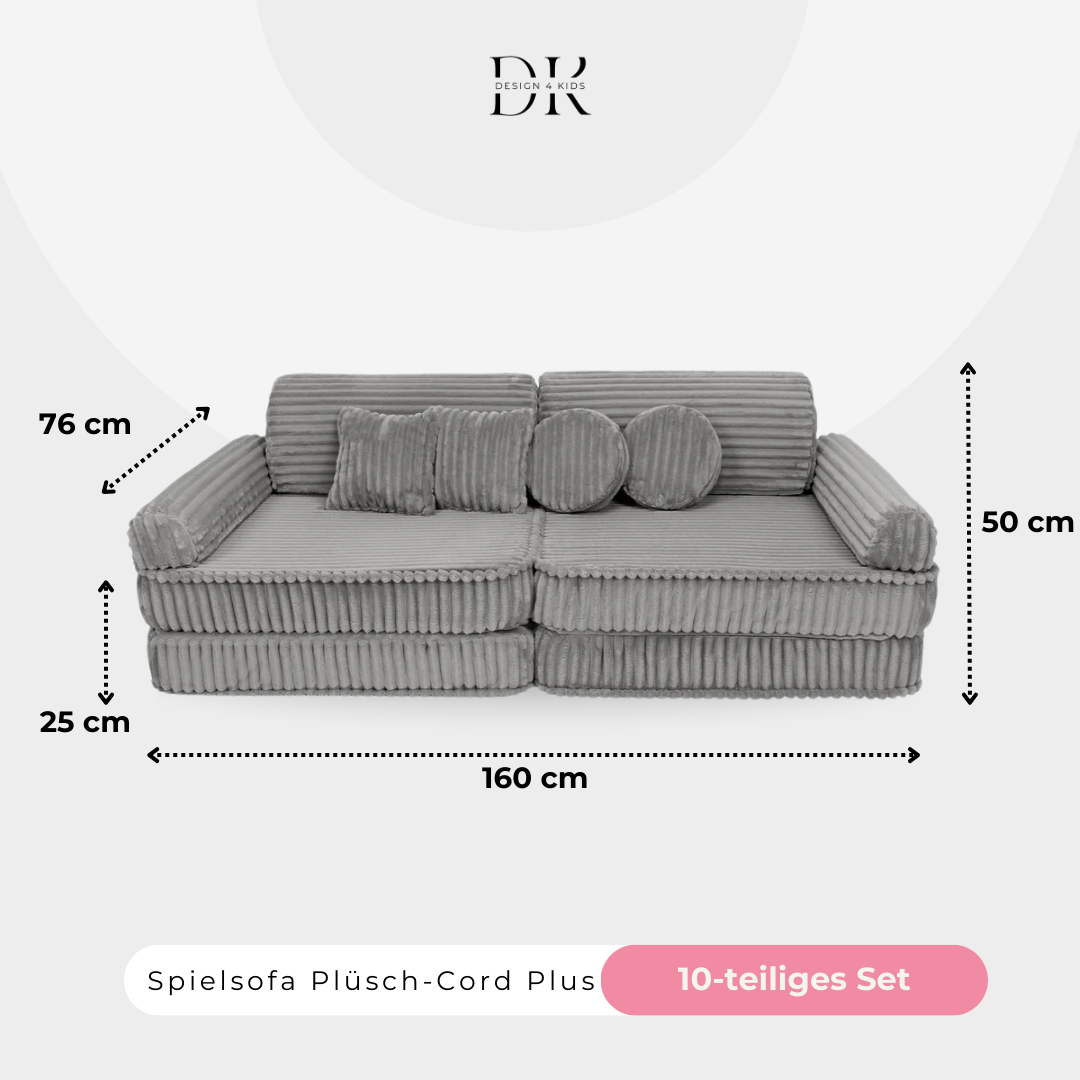 Design4Kids Spielsofa Jewel Plüsch-Cord Plus