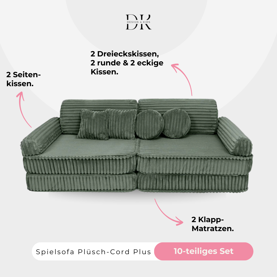 Design4Kids Spielsofa Jewel Plüsch-Cord Plus