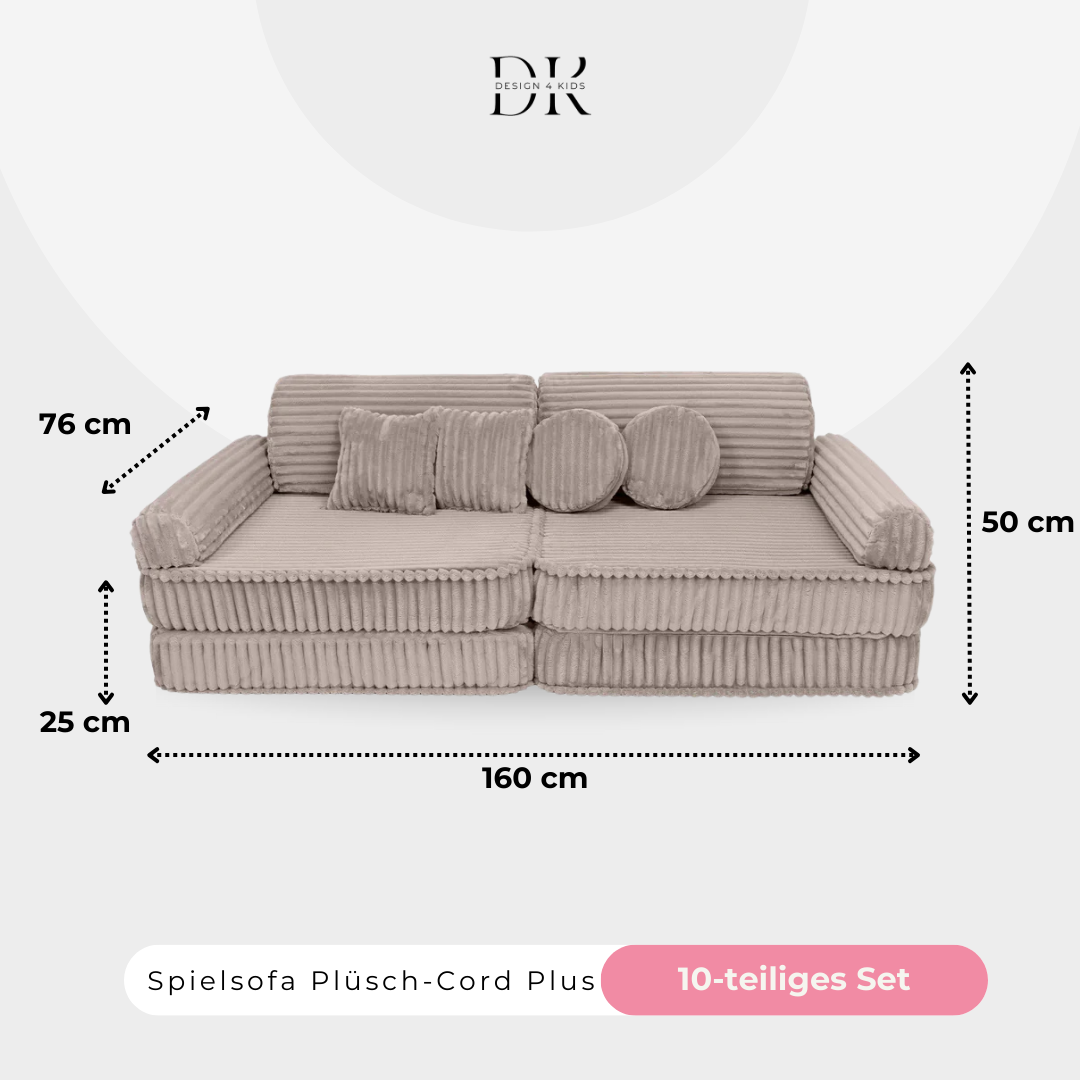 Design4Kids Spielsofa Jewel Plüsch-Cord Plus
