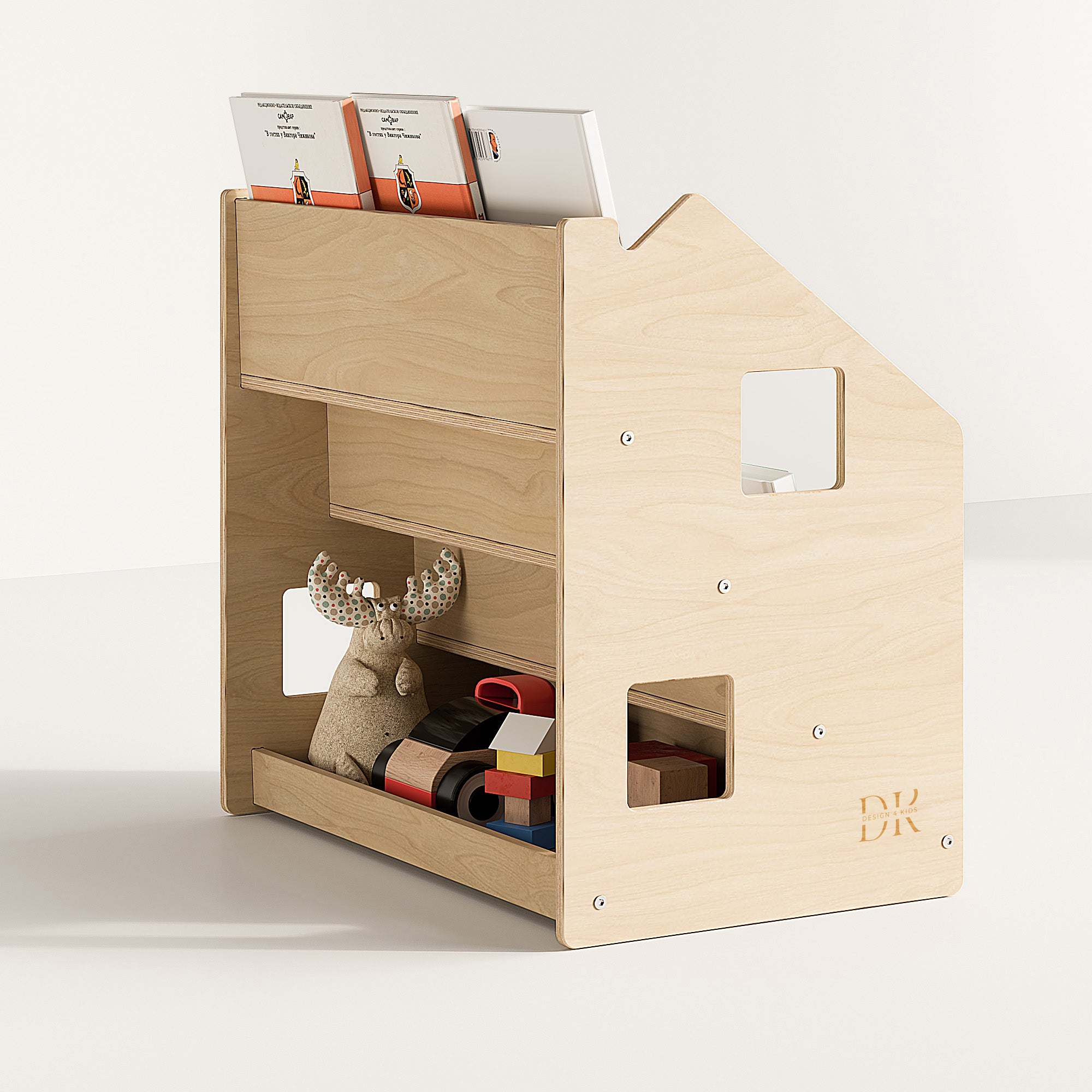Design4Kids Montessori Bücherregal für Kinder – Natur