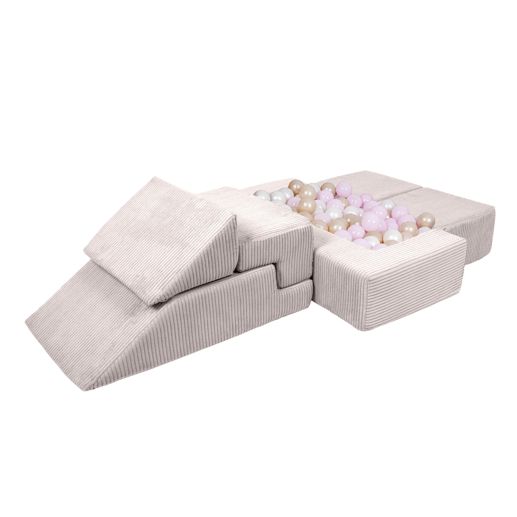 Design4kids Spielsofa Elements Jewel Cord mit Bällebad & 100 Bälle - vintage beige