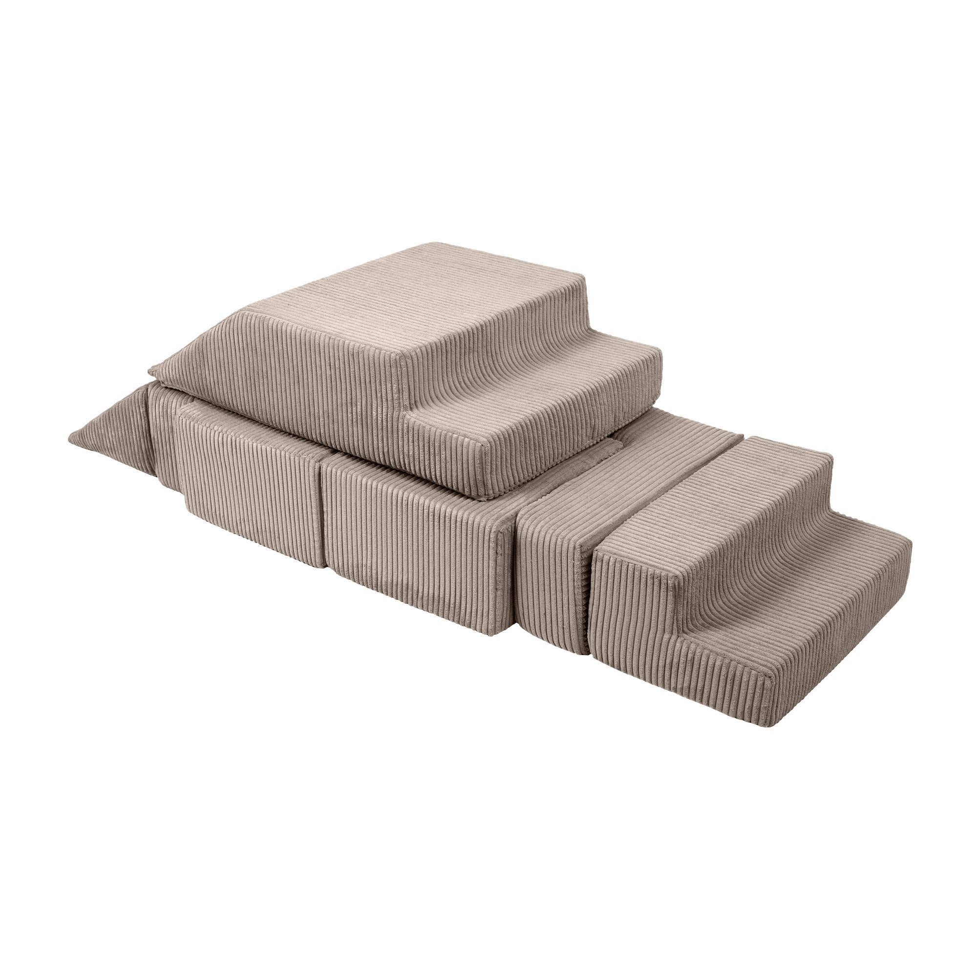 Design4kids Spielsofa Elements Jewel Cord mit Bällebad & 100 Bälle - hazelnut taupe