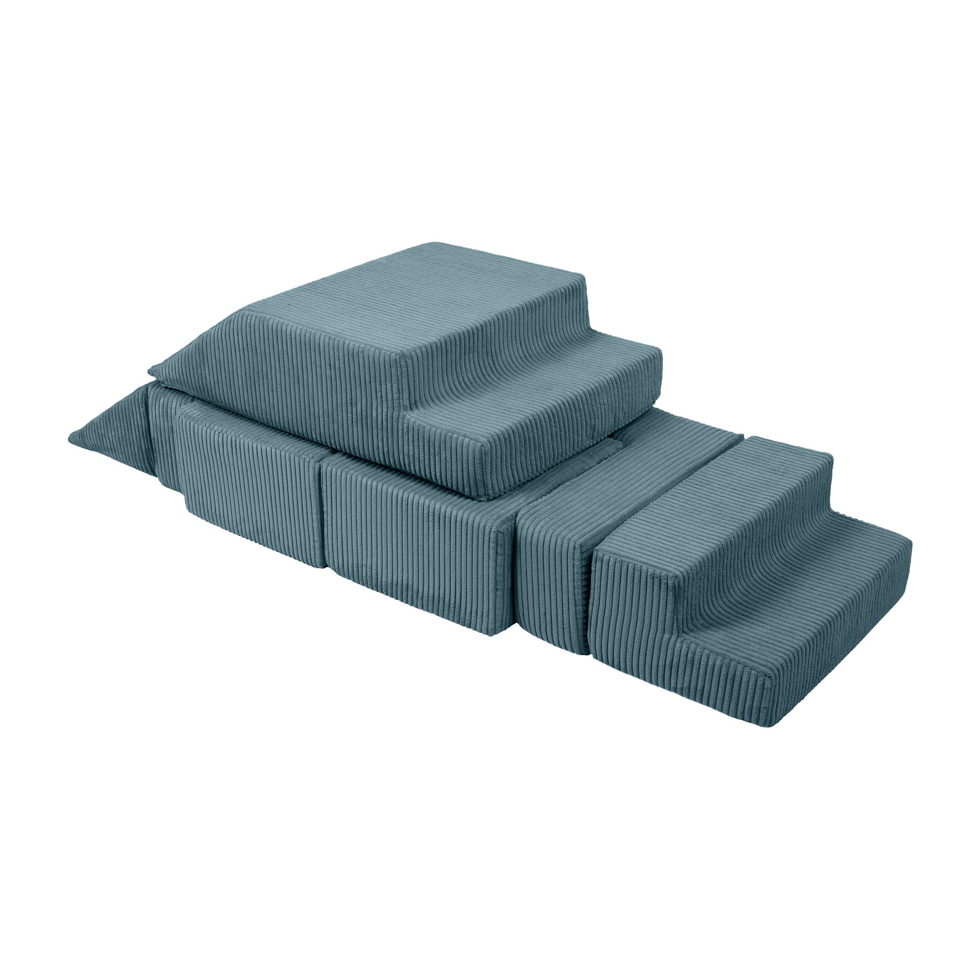 Design4kids Spielsofa Elements Jewel Cord mit Bällebad & 100 Bälle - ocean blue