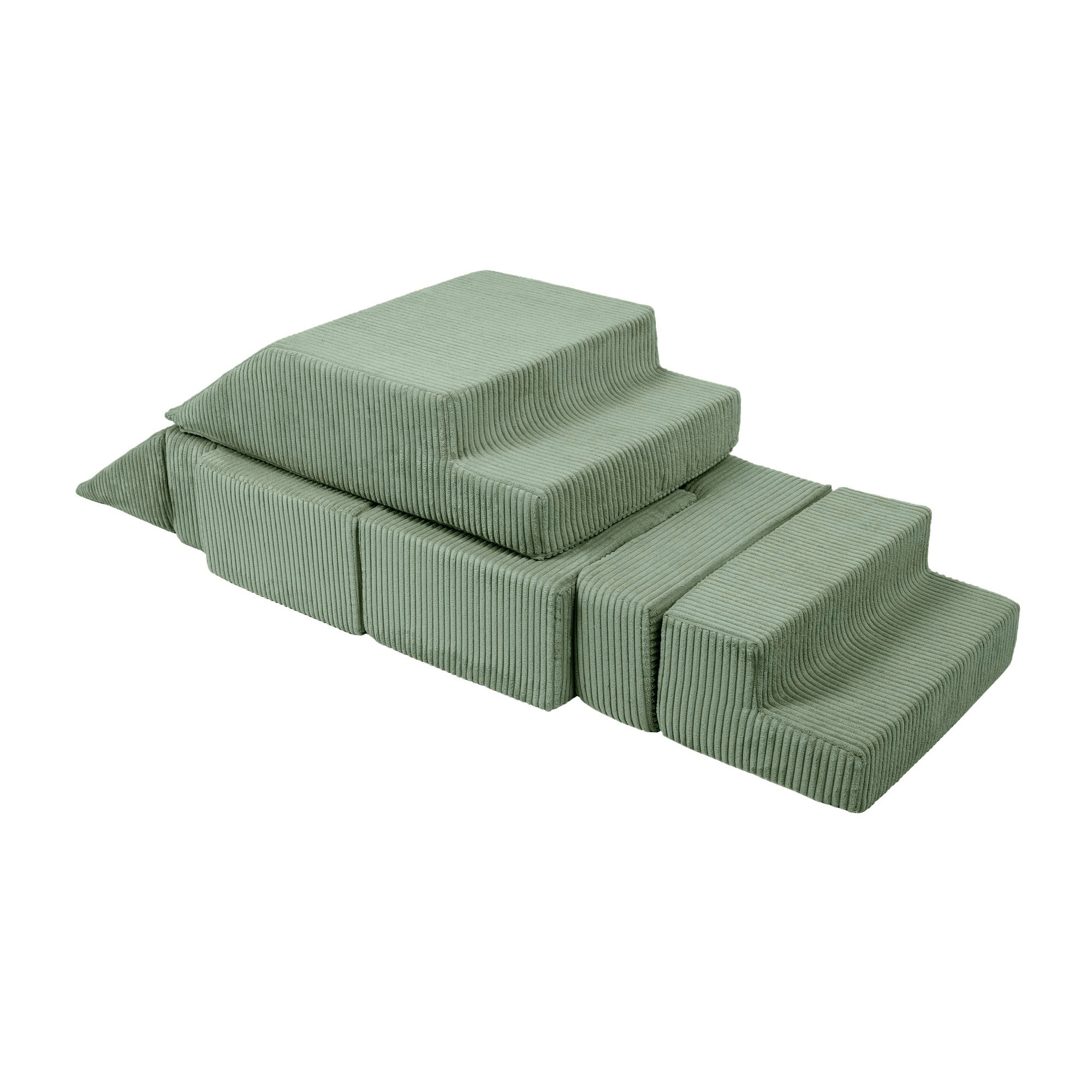 Design4kids Spielsofa Elements Jewel Cord mit Bällebad & 100 Bälle - classic olive