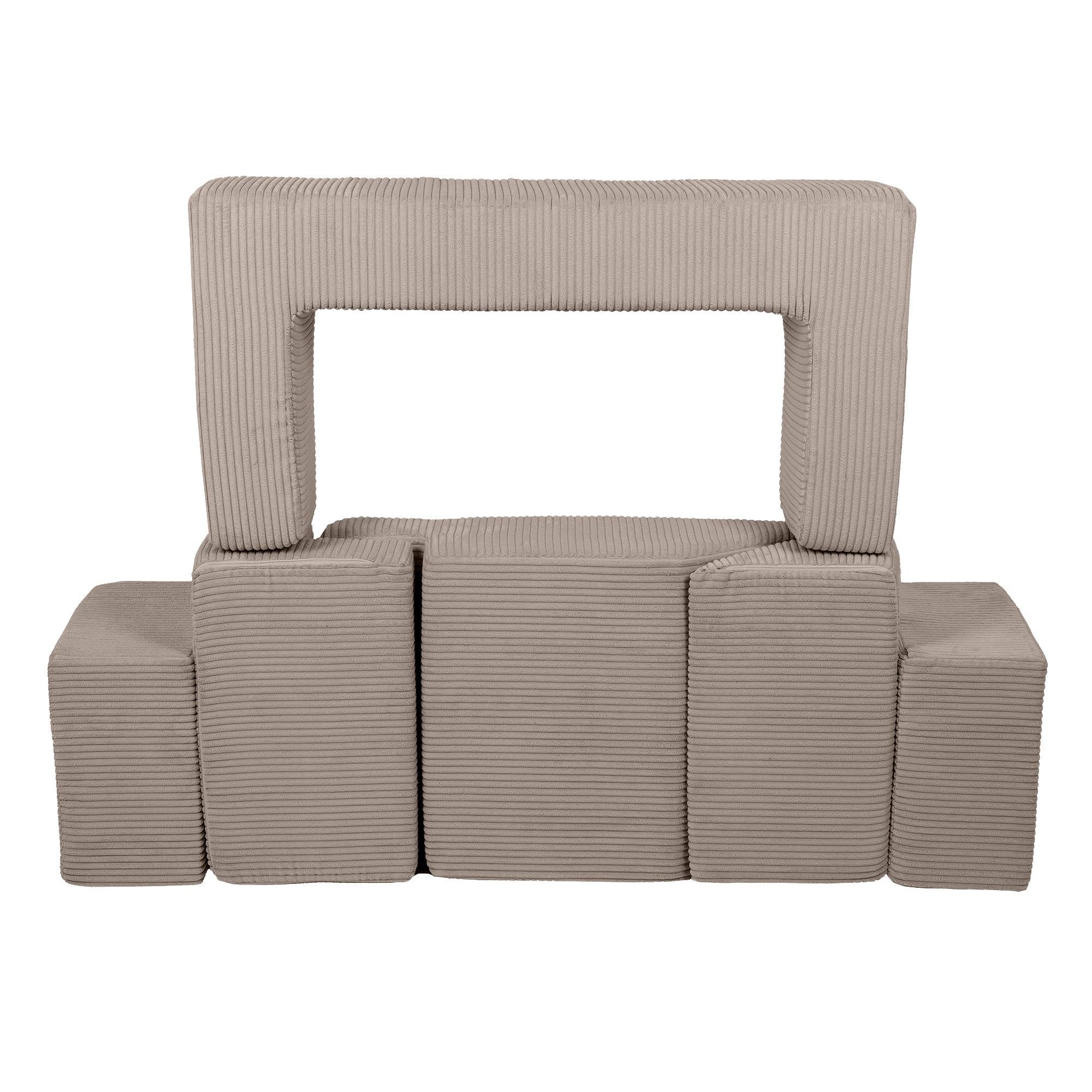 Design4kids Spielsofa Elements Jewel Cord mit Bällebad & 100 Bälle - hazelnut taupe