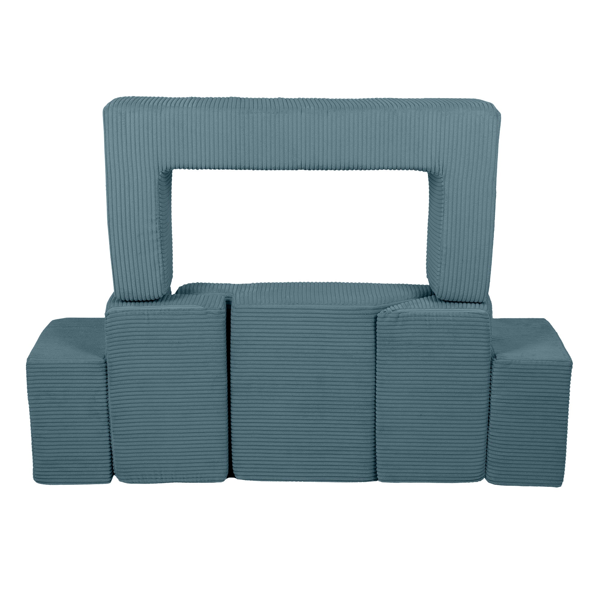 Design4kids Spielsofa Elements Jewel Cord mit Bällebad & 100 Bälle - ocean blue