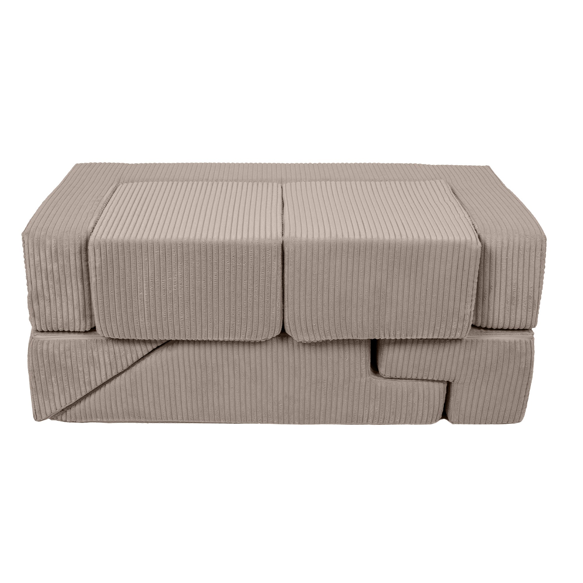 Design4kids Spielsofa Elements Jewel Cord mit Bällebad & 100 Bälle - hazelnut taupe