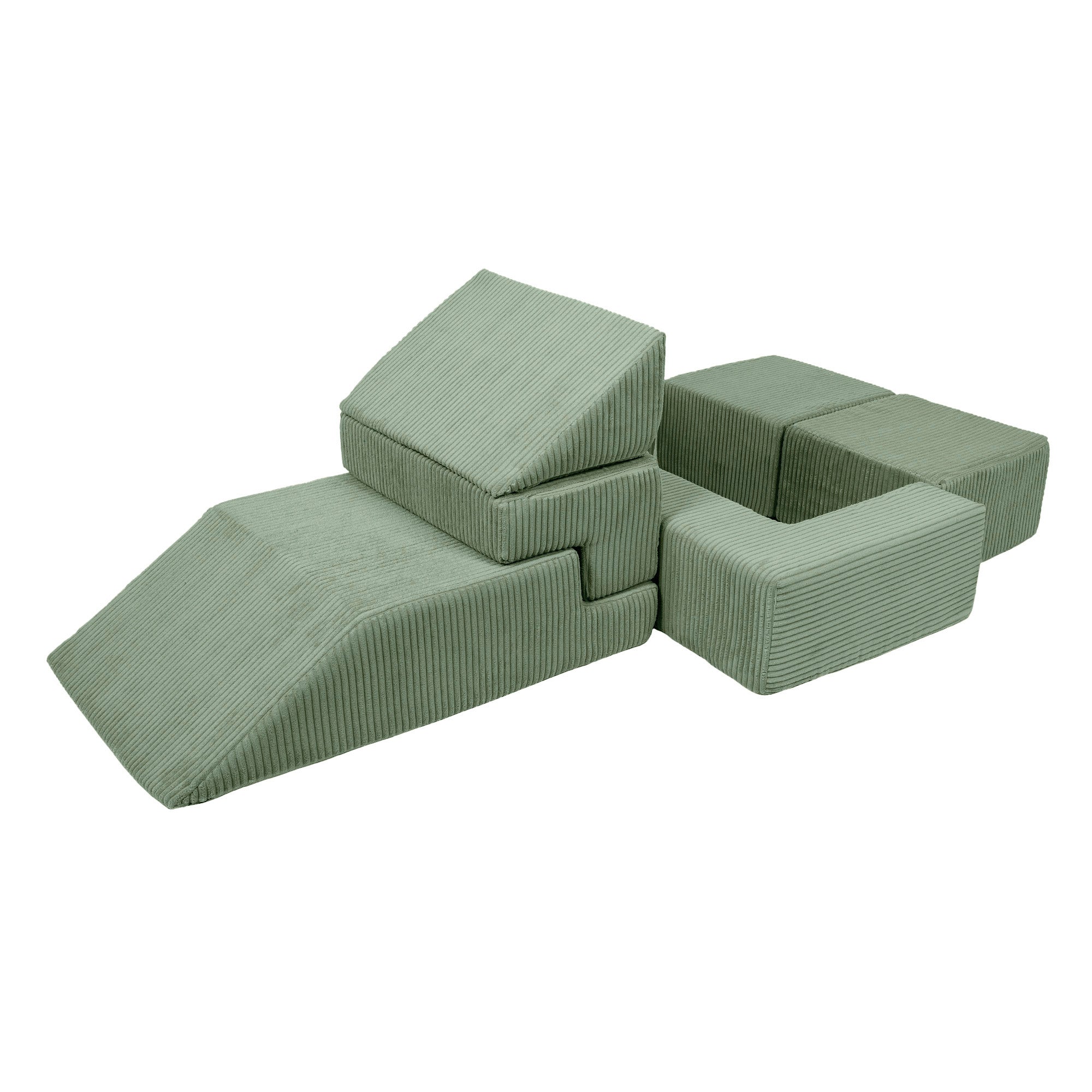 Design4kids Spielsofa Elements Jewel Cord mit Bällebad & 100 Bälle - classic olive