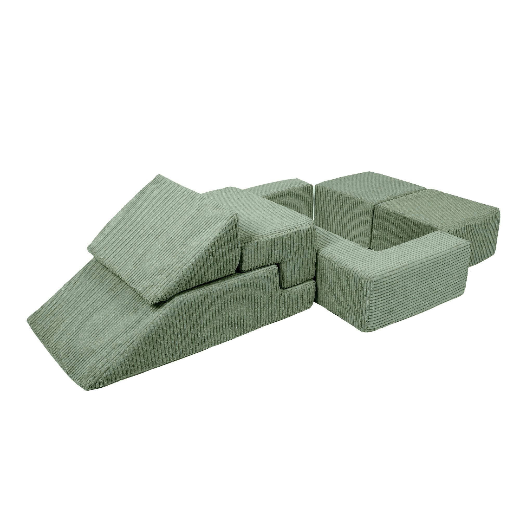 Design4kids Spielsofa Elements Jewel Cord mit Bällebad & 100 Bälle - classic olive