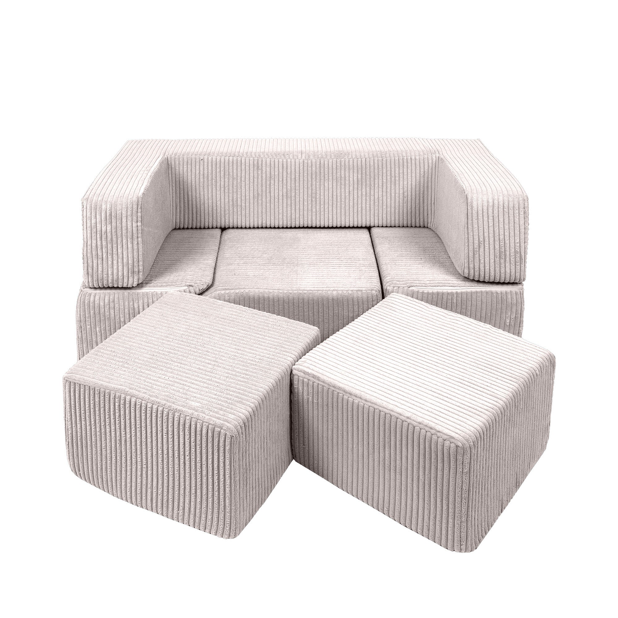 Design4kids Spielsofa Elements Jewel Cord mit Bällebad & 100 Bälle - vintage beige