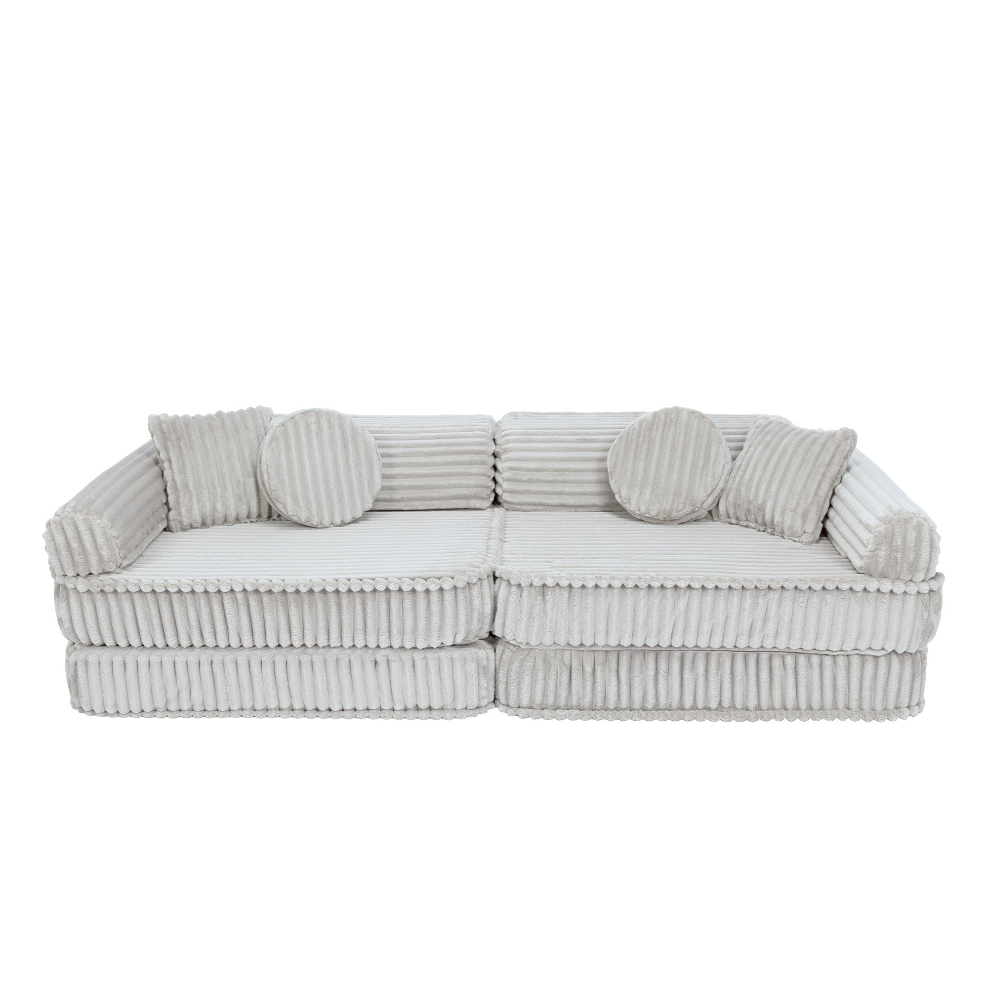 Design4Kids Spielsofa Jewel Plüsch-Cord Plus - almond beige