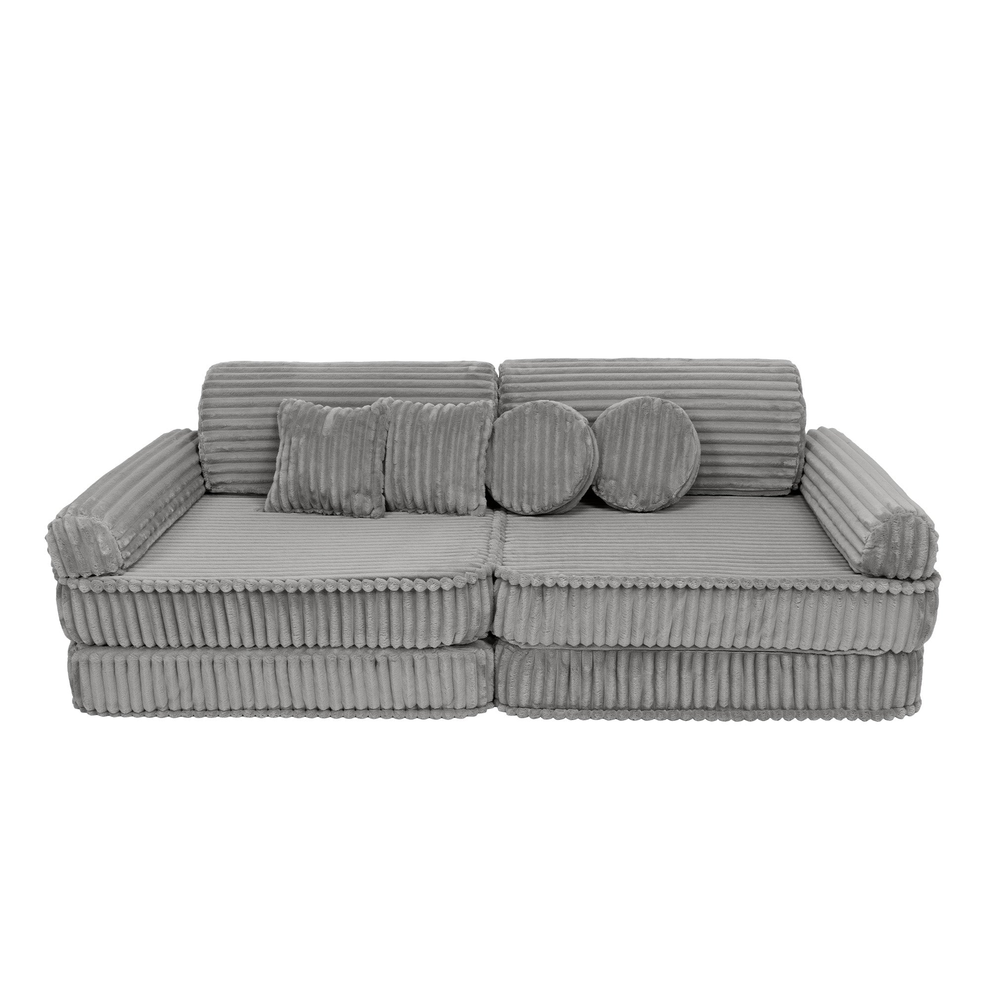 Design4Kids Spielsofa Jewel Plüsch-Cord Plus - marble grey