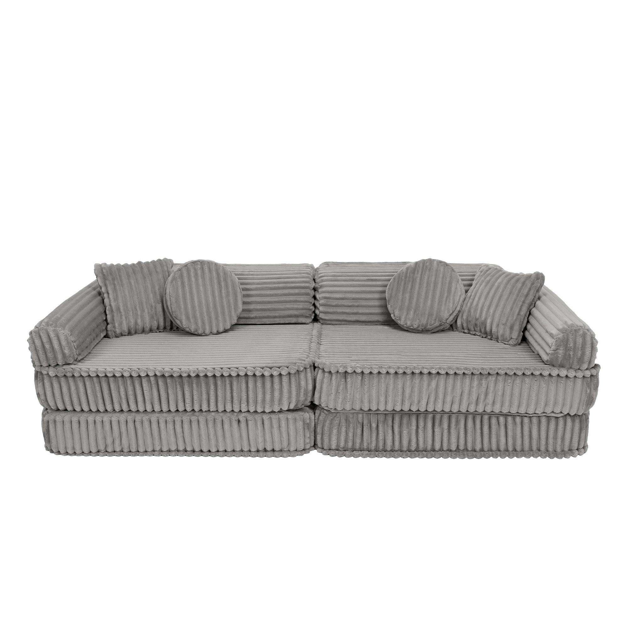 Design4Kids Spielsofa Jewel Plüsch-Cord Plus - marble grey