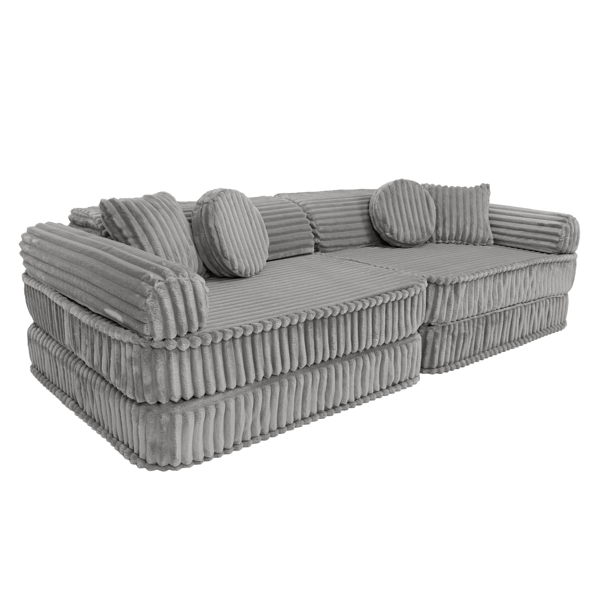 Design4Kids Spielsofa Jewel Plüsch-Cord Plus - marble grey