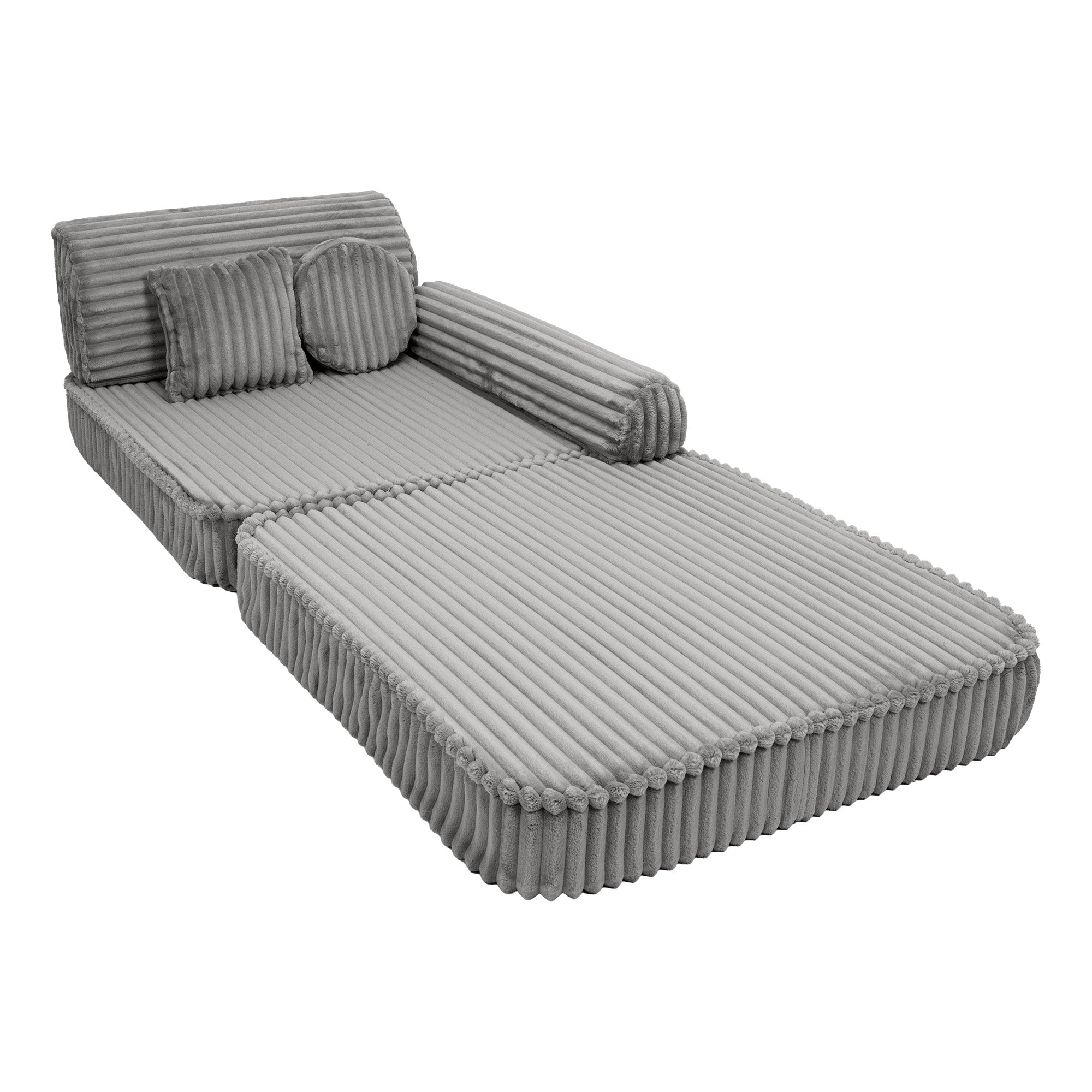 Design4Kids Spielsofa Jewel Plüsch-Cord Plus - marble grey