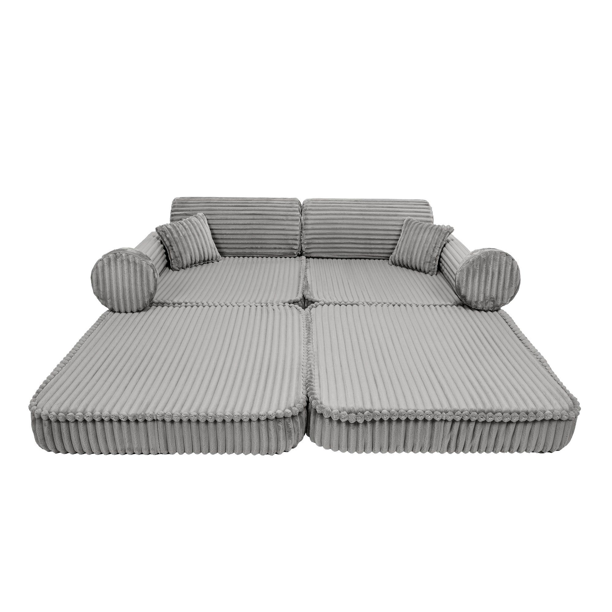 Design4Kids Spielsofa Jewel Plüsch-Cord Plus - marble grey