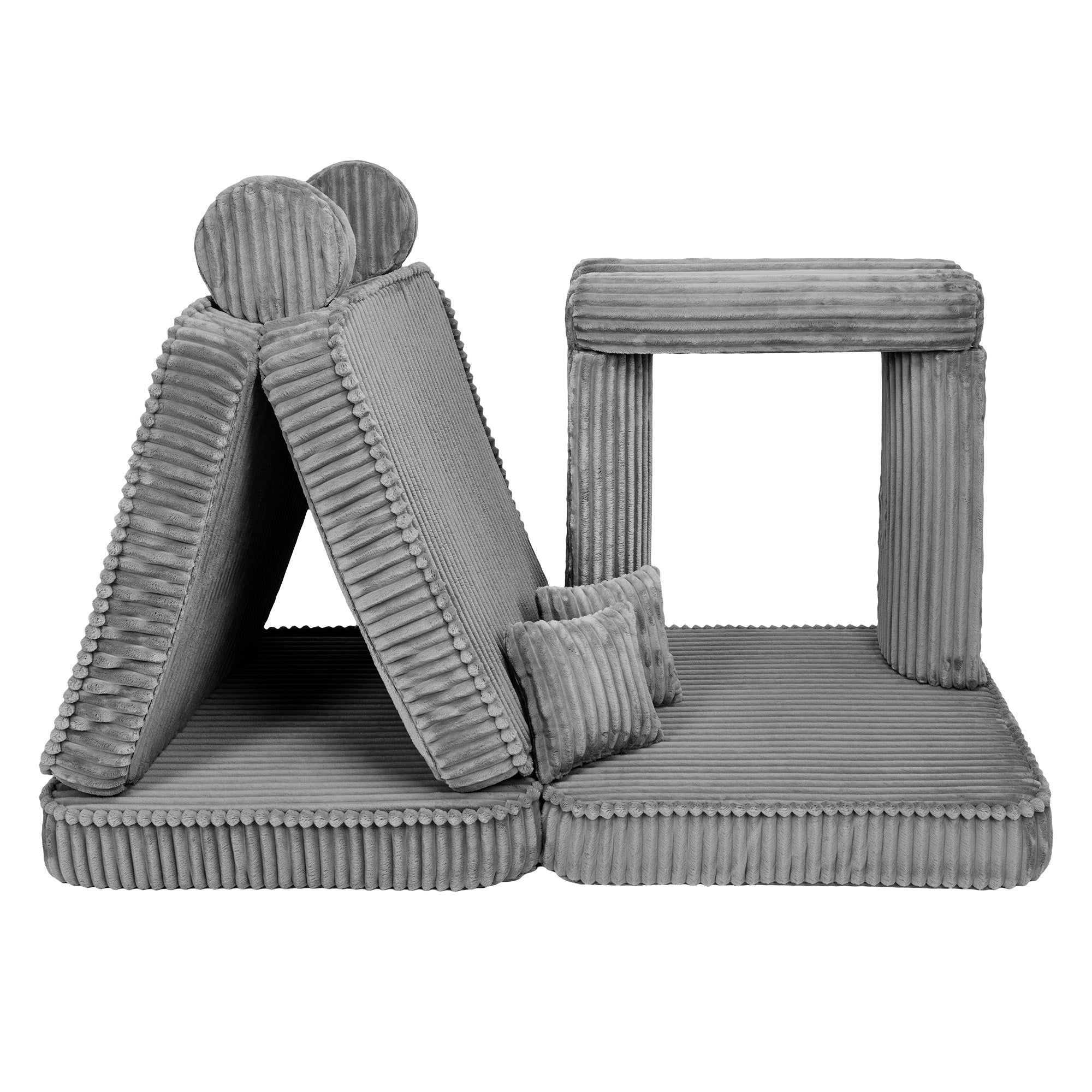 Design4Kids Spielsofa Jewel Plüsch-Cord Plus - marble grey