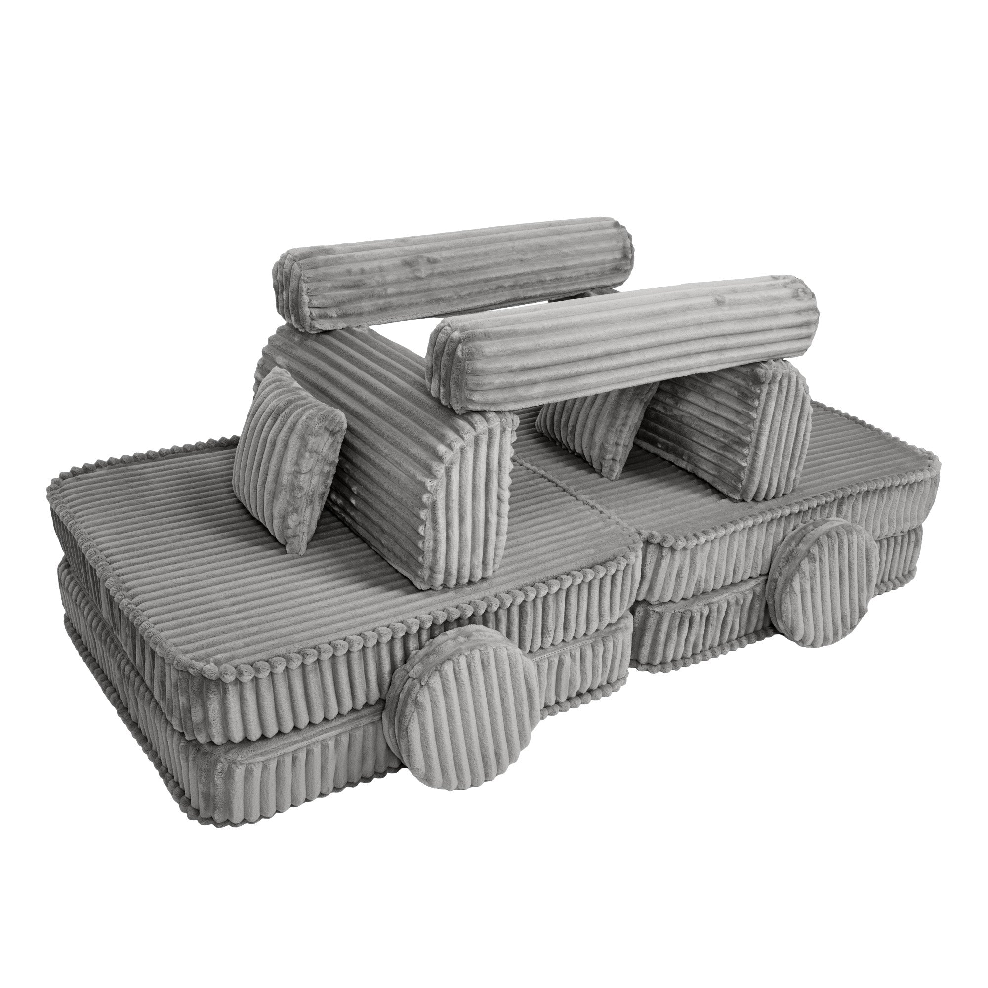 Design4Kids Spielsofa Jewel Plüsch-Cord Plus - marble grey