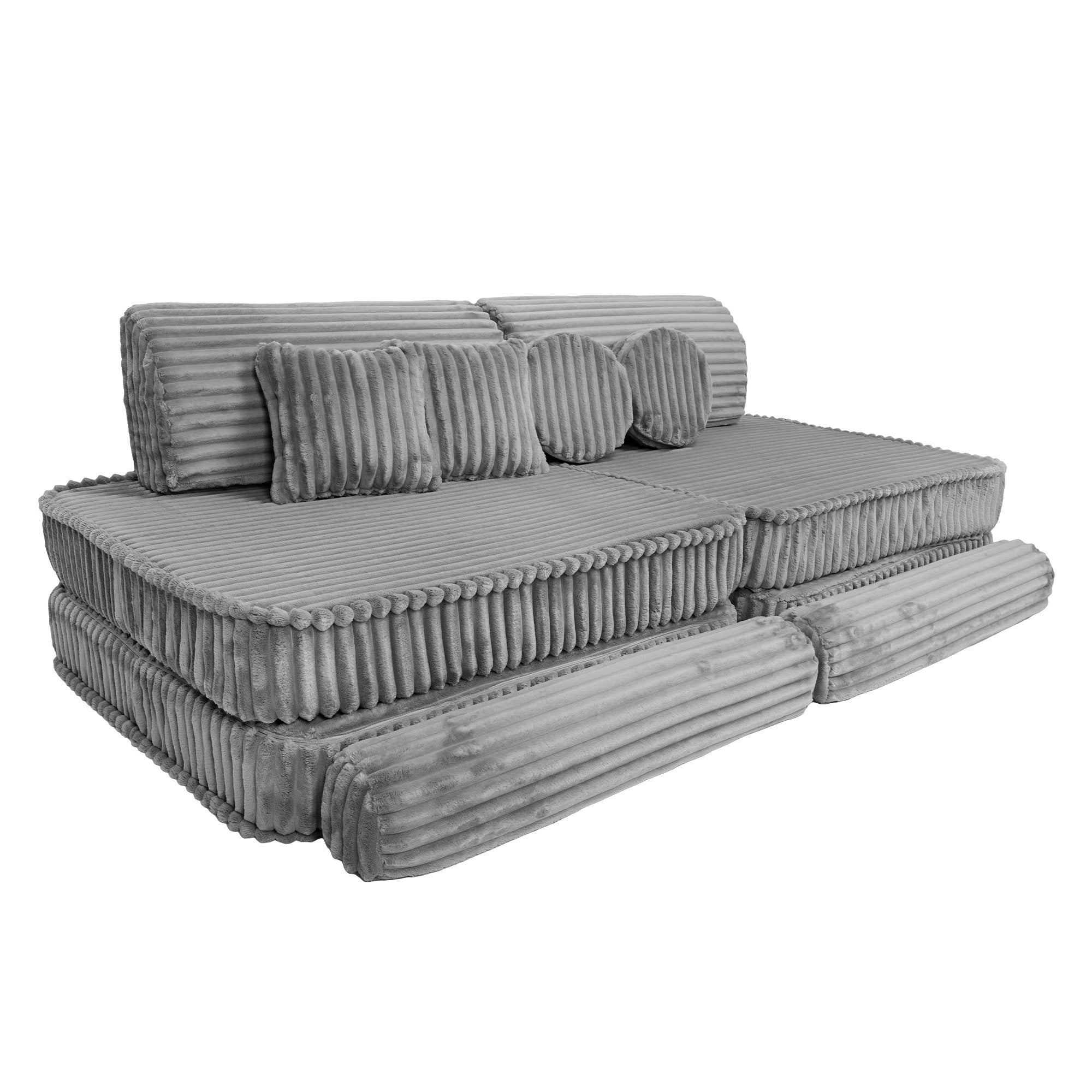 Design4Kids Spielsofa Jewel Plüsch-Cord Plus - marble grey