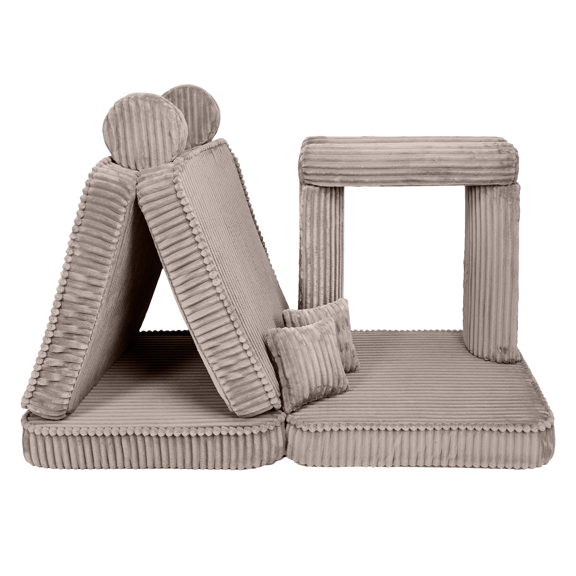 Design4Kids Spielsofa Jewel Plüsch-Cord Plus - hazelnut taupe