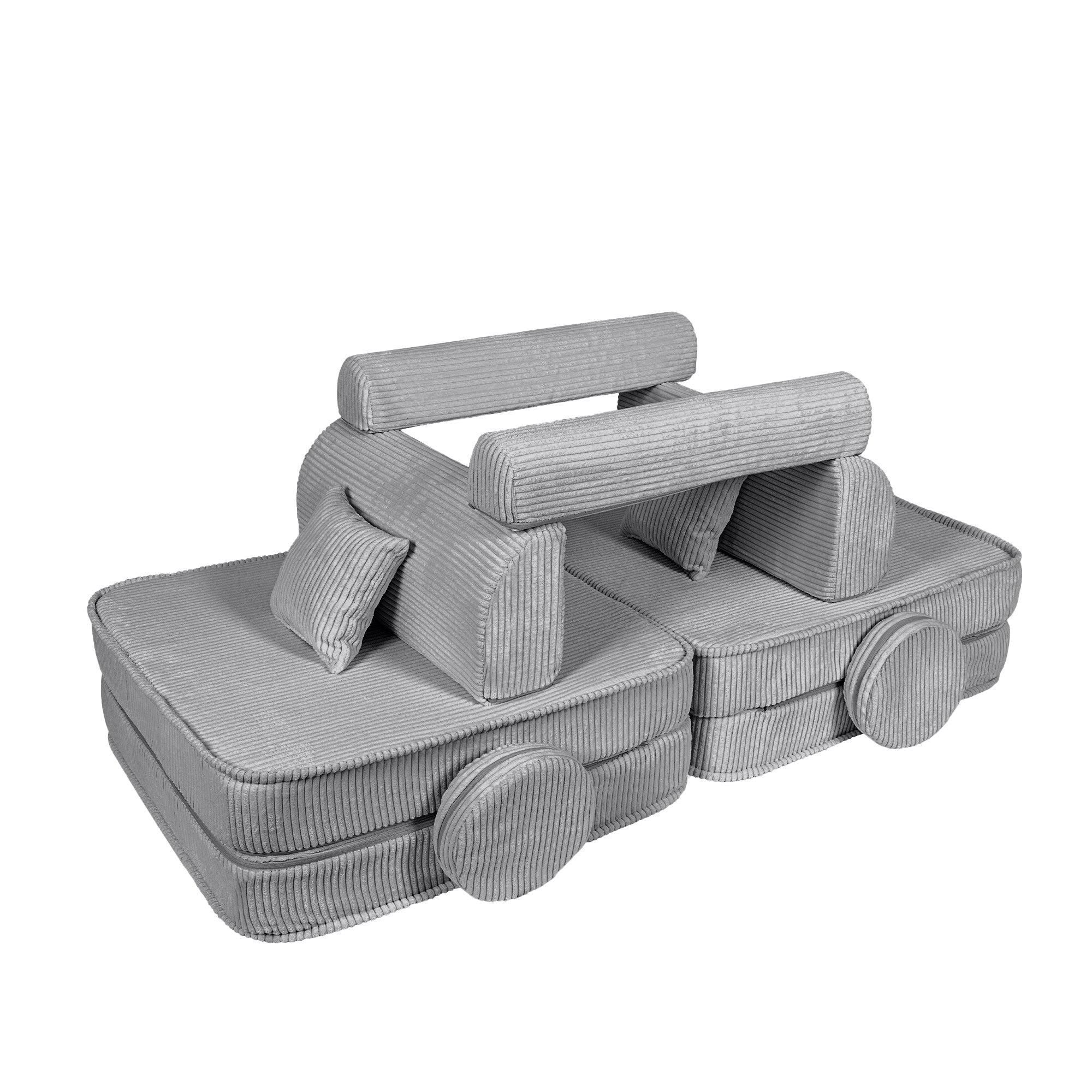 Design4Kids Spielsofa Jewel Max Cord - marble gray