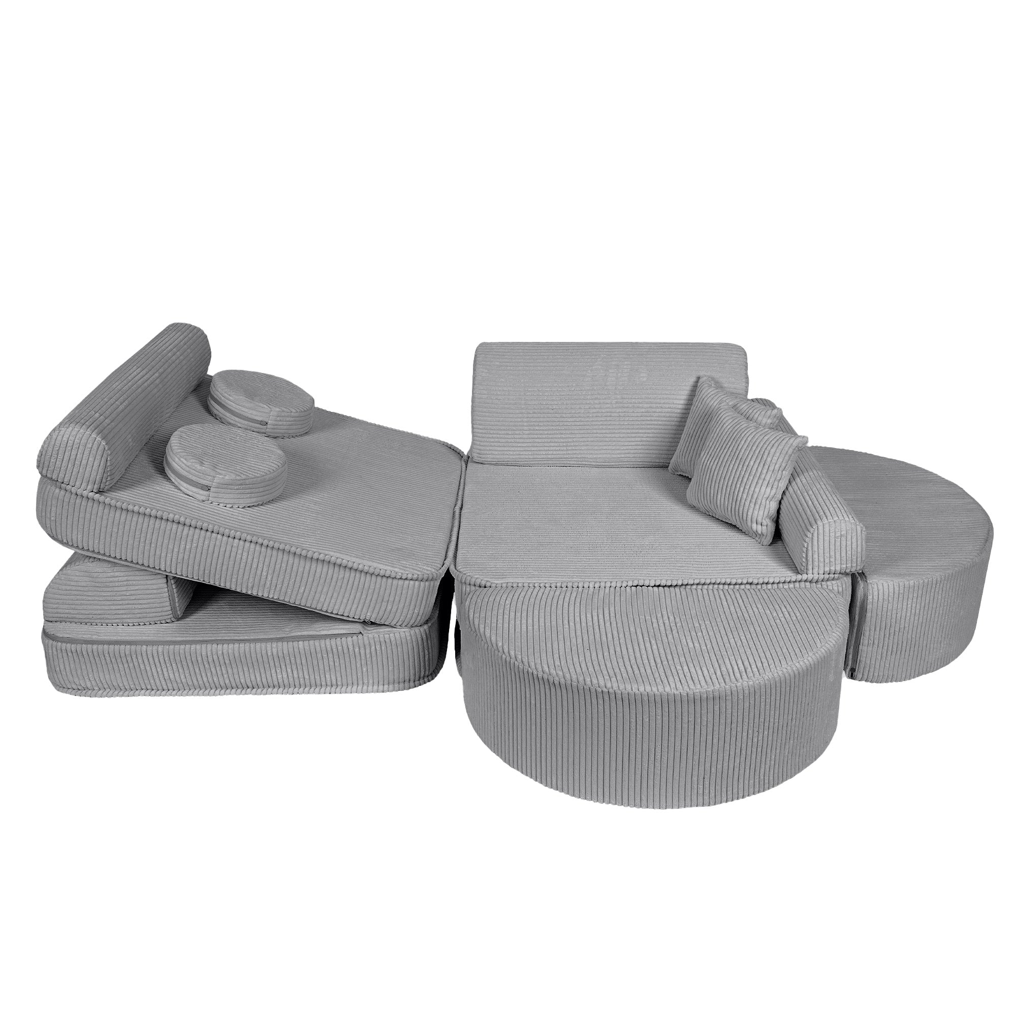 Design4Kids Spielsofa Jewel Max Cord - marble gray