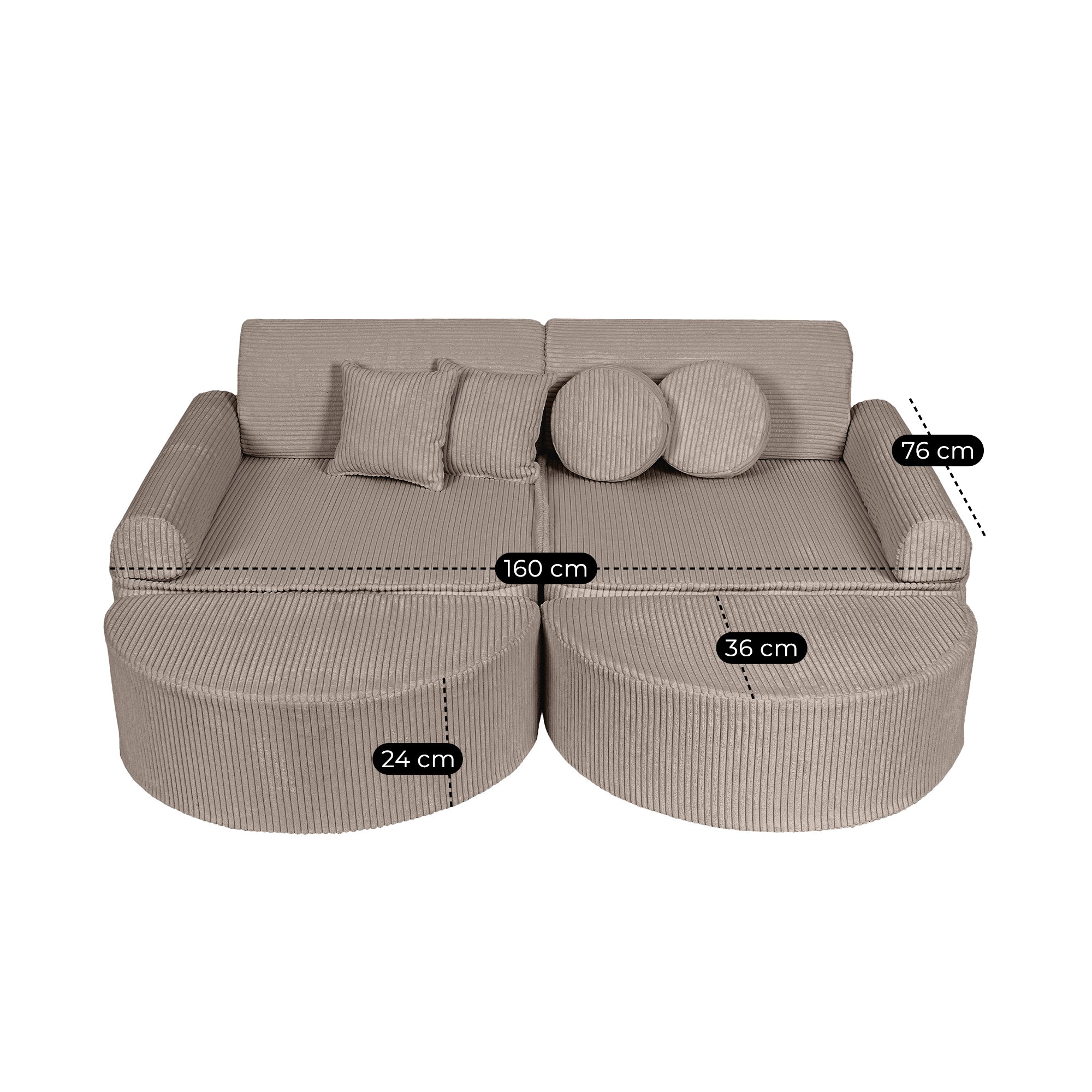 Design4Kids Spielsofa Jewel Max Cord - hazelnut taupe