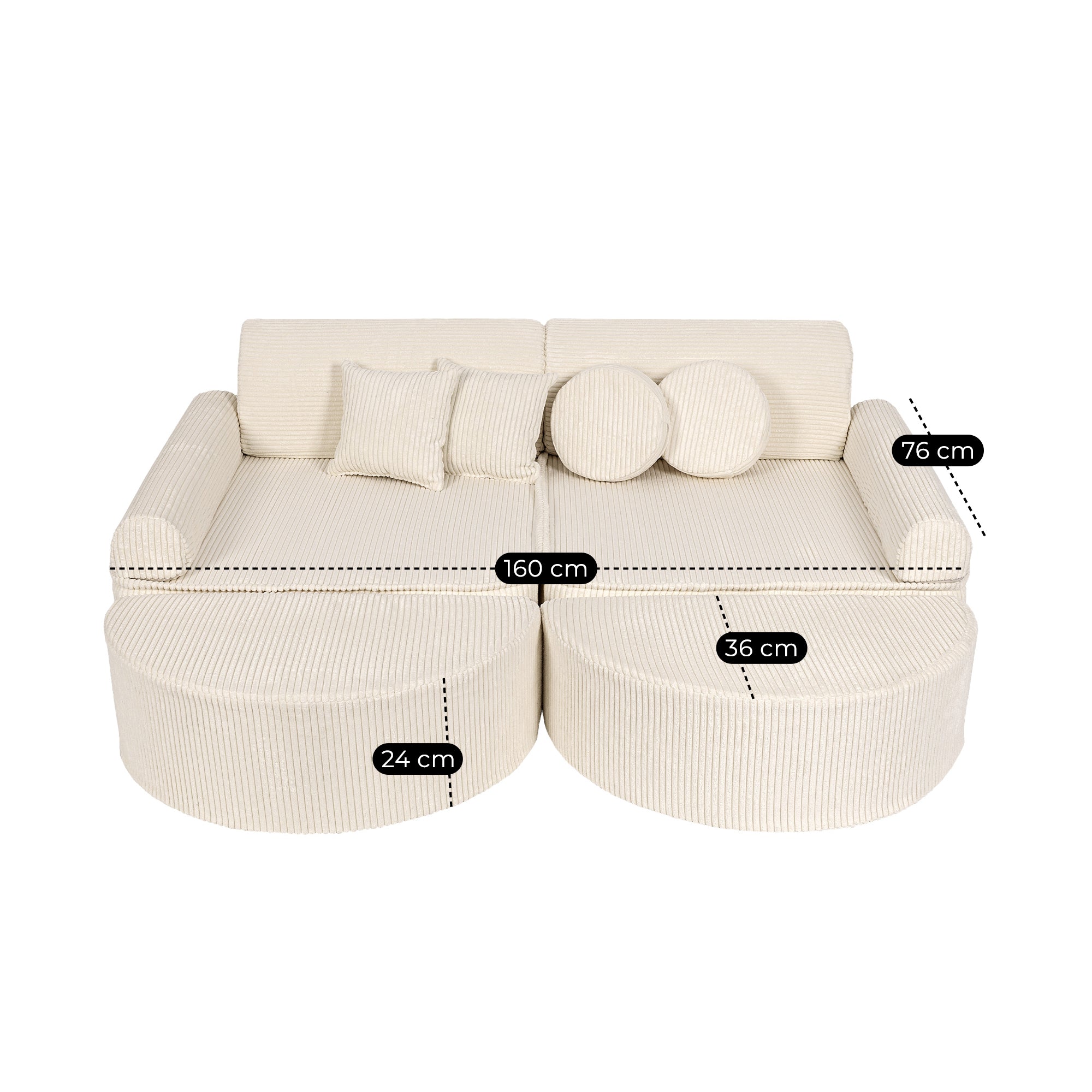 Design4Kids Spielsofa Jewel Max Cord - almond beige