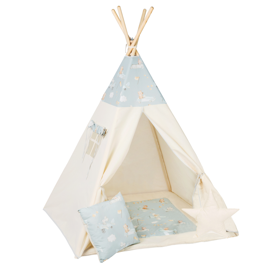 Design4Kids Tipi-Zelt M-Set Flying Mice - creme