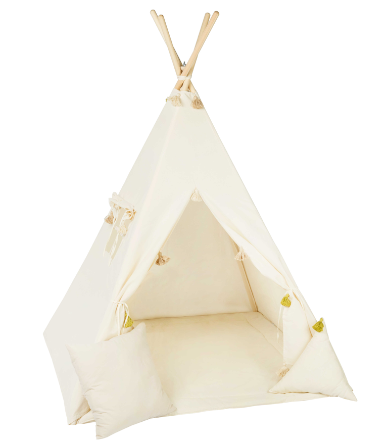 Design4Kids Tipi-Zelt M-Set Creamy Tassle - creme