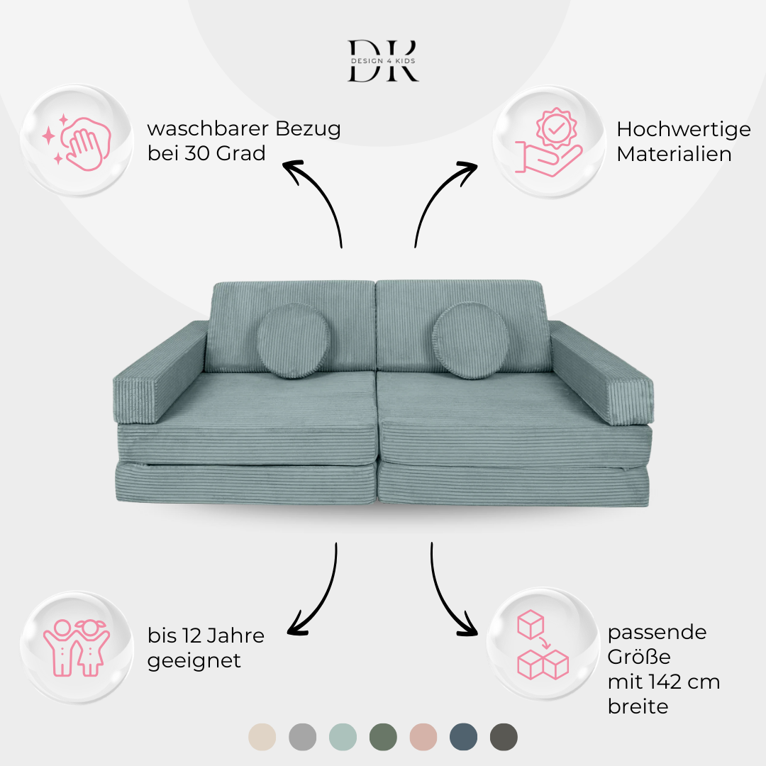 Design4Kids Spielsofa Cord Mini Grande