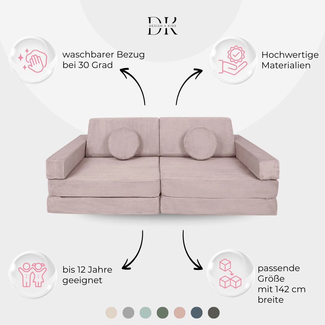 Design4Kids Spielsofa Cord Mini Grande
