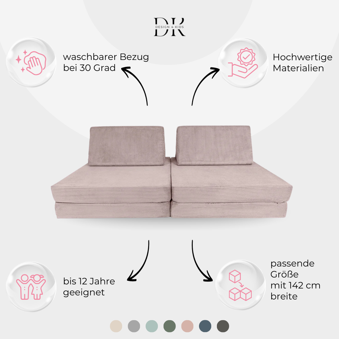 Design4Kids Spielsofa Cord Mini Grande Classic