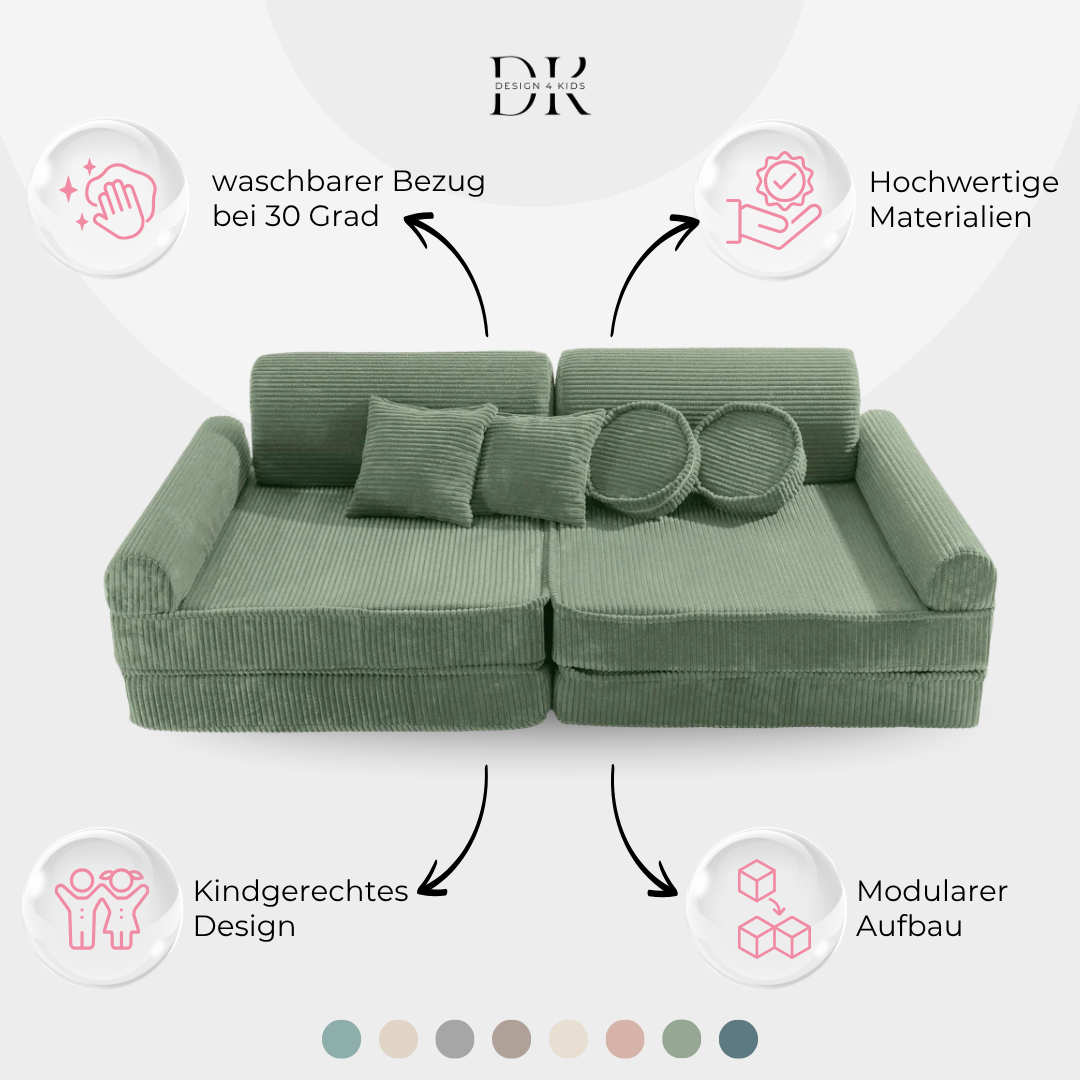 Design4Kids Spielsofa Jewel Cord