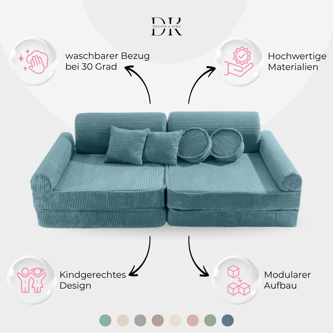 Design4Kids Spielsofa Jewel Cord