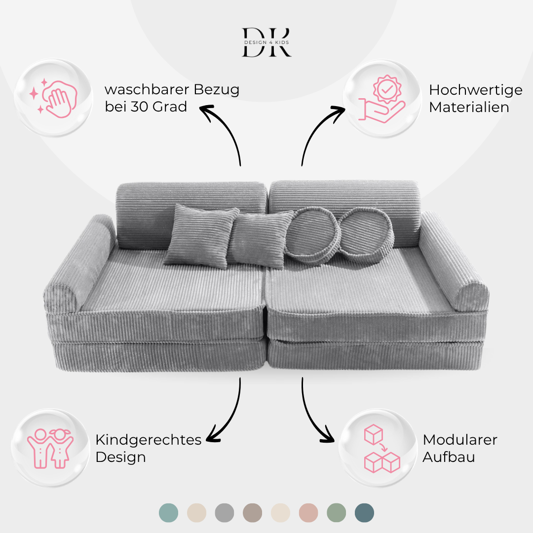 Design4Kids Spielsofa Jewel Cord