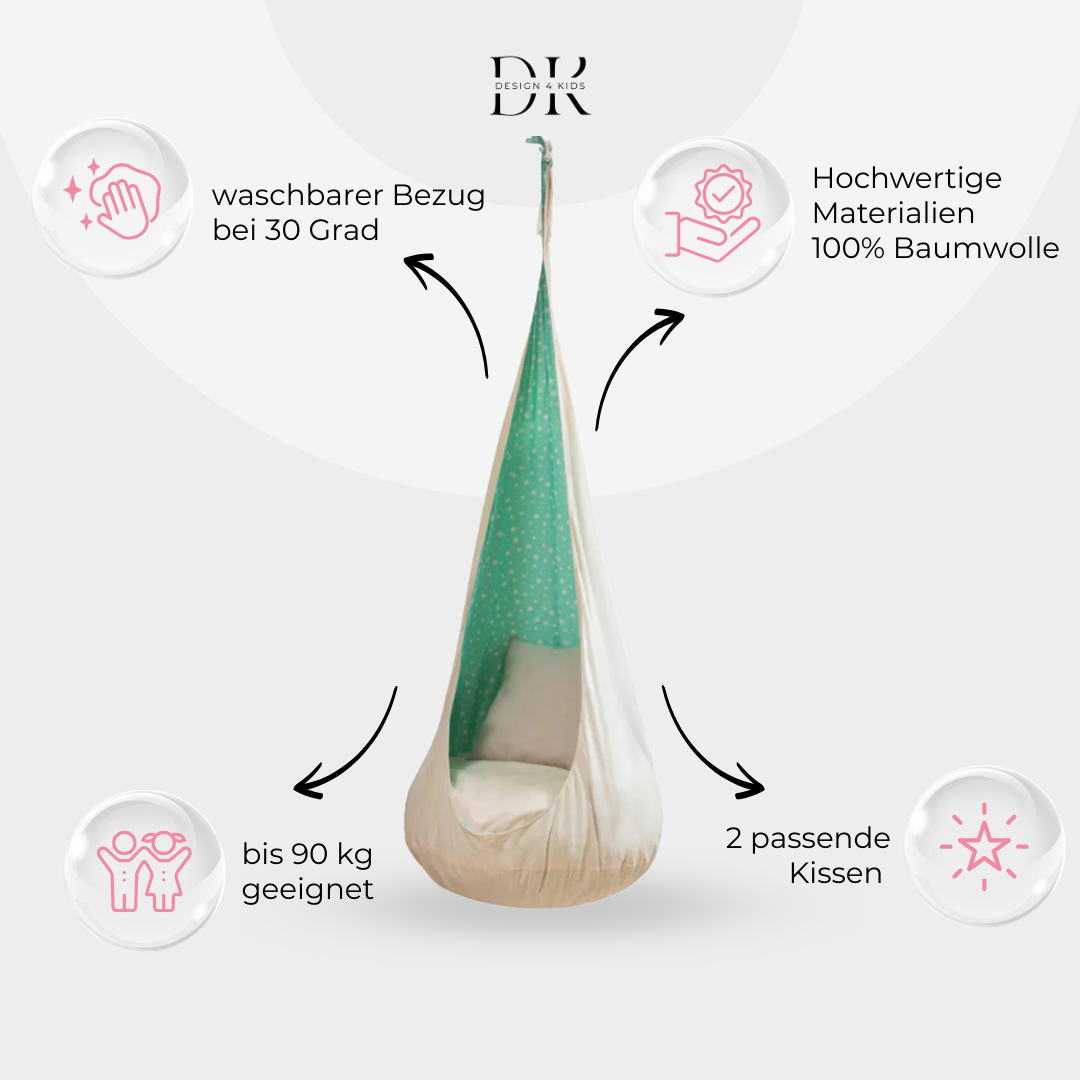 Design4Kids Hängesessel Cocoon Starry Dreams - beige